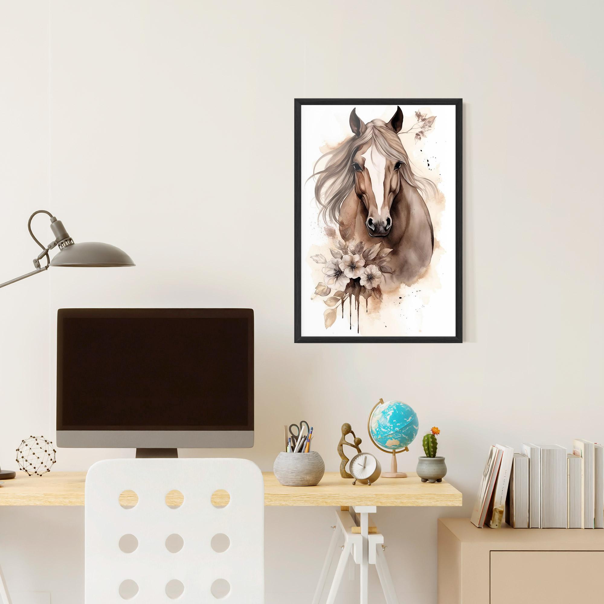 Poster Înrămat Flower Brown Horse mockup 6