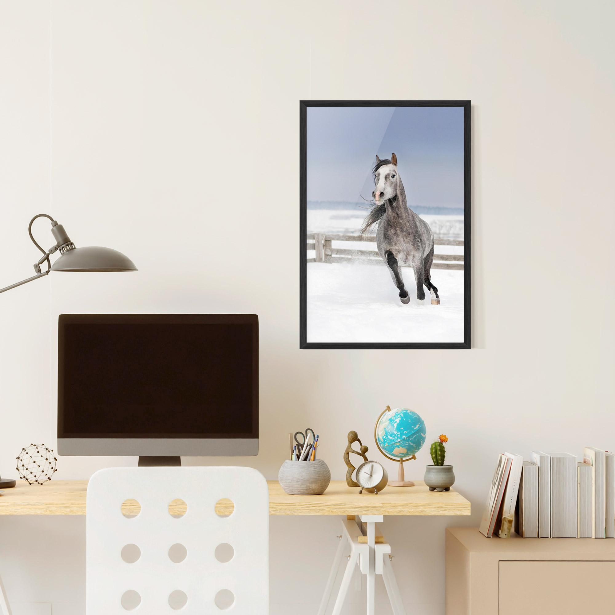 Poster Înrămat Horse Running Free mockup 6