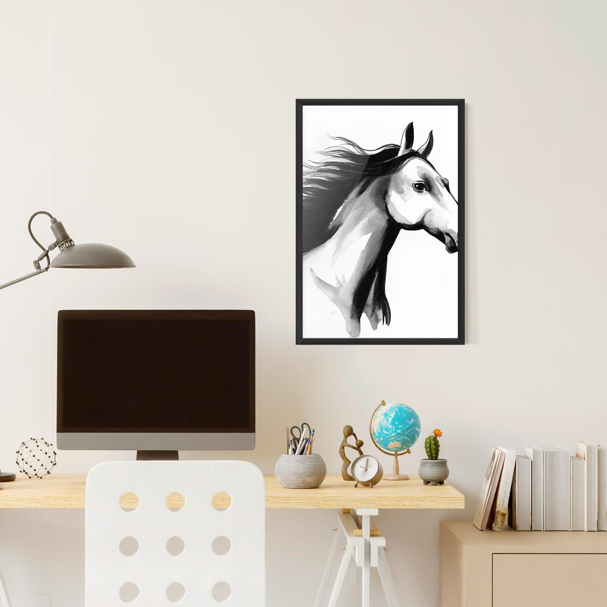 Poster Înrămat Ink Watercolor Horse mockup 6