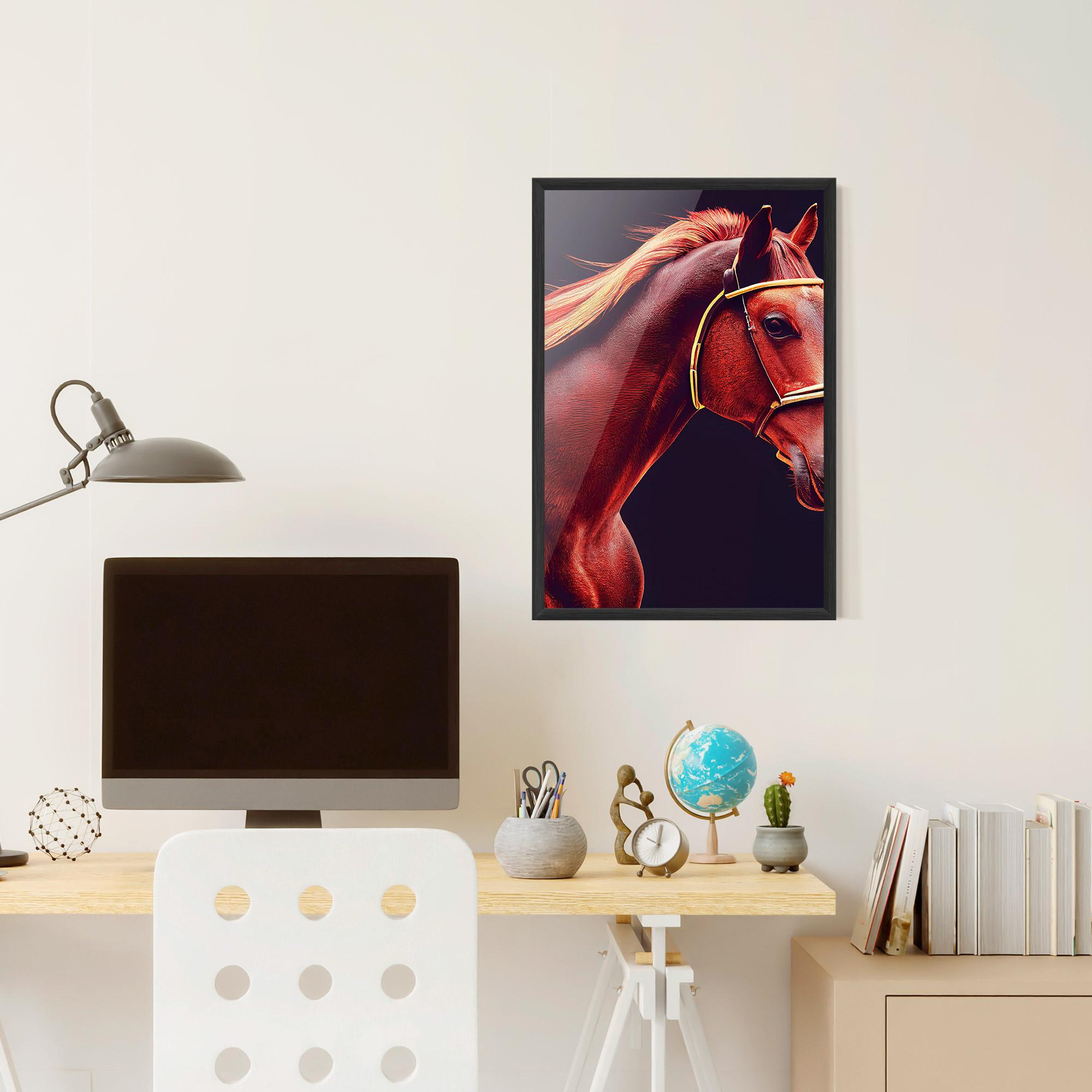 Poster Înrămat Red Horse Portrait mockup 6