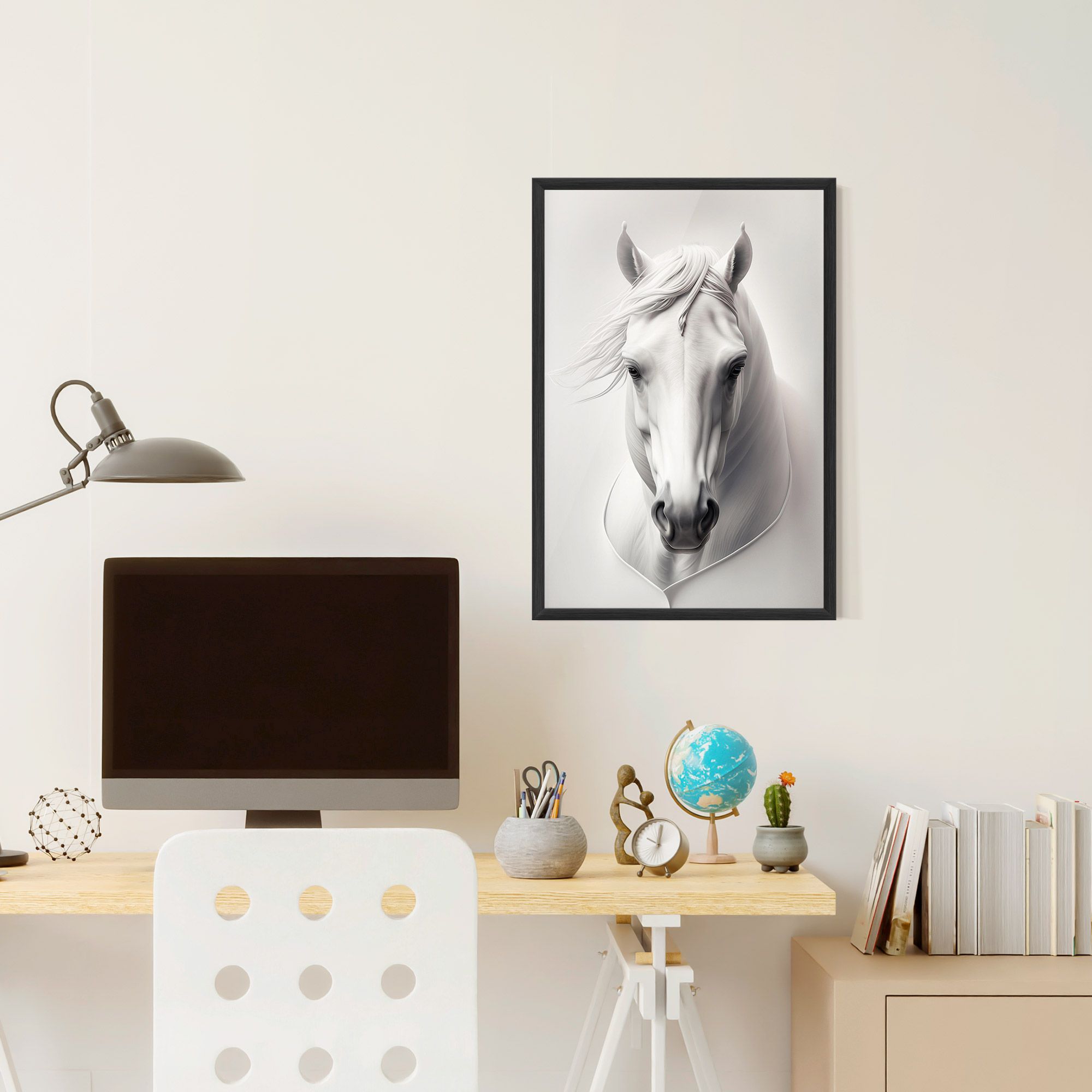 White Horse Portrait mockup 6