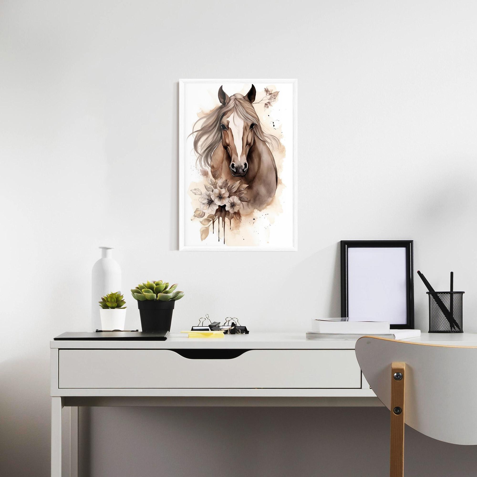 Poster Înrămat Flower Brown Horse mockup 7