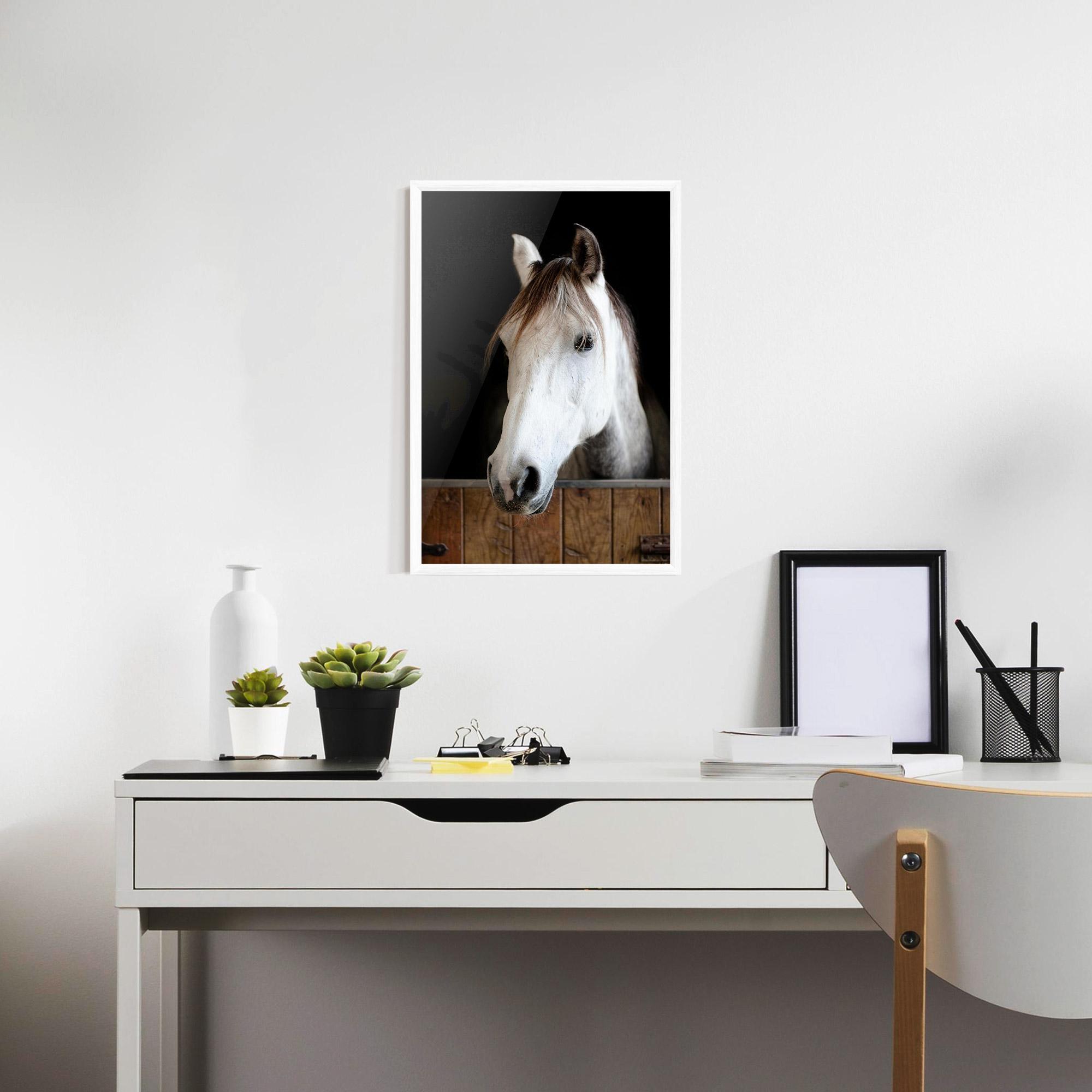 Poster Înrămat Grey Horse Head mockup 7