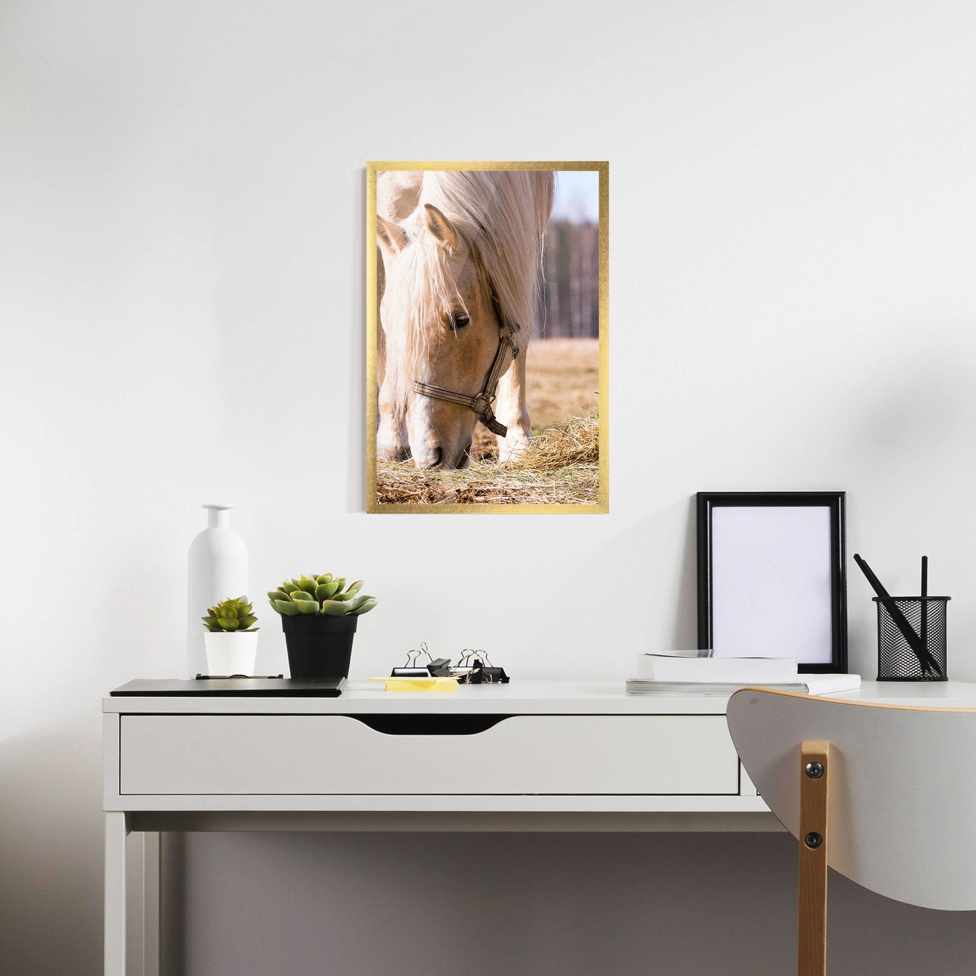 Cream Horse Eating mockup 7