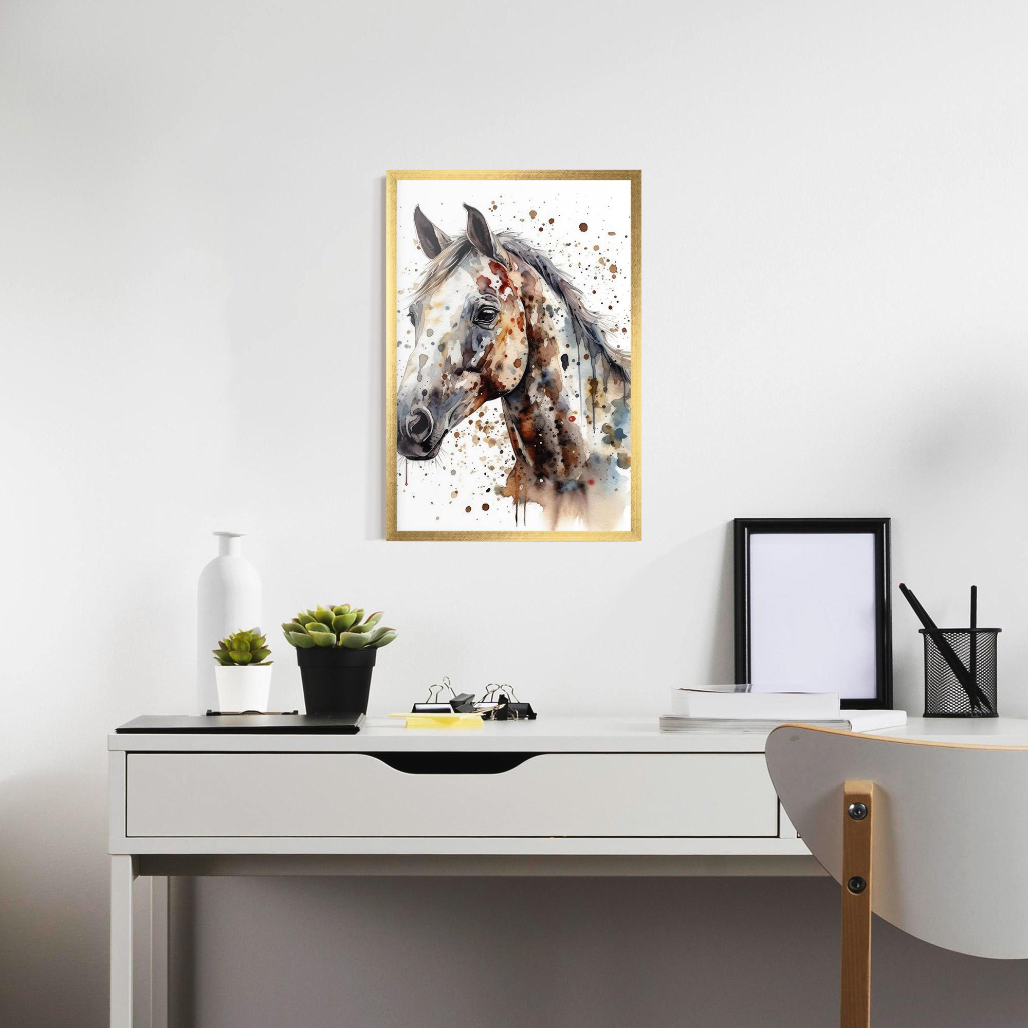 Poster Înrămat Watercolor Horse mockup 7