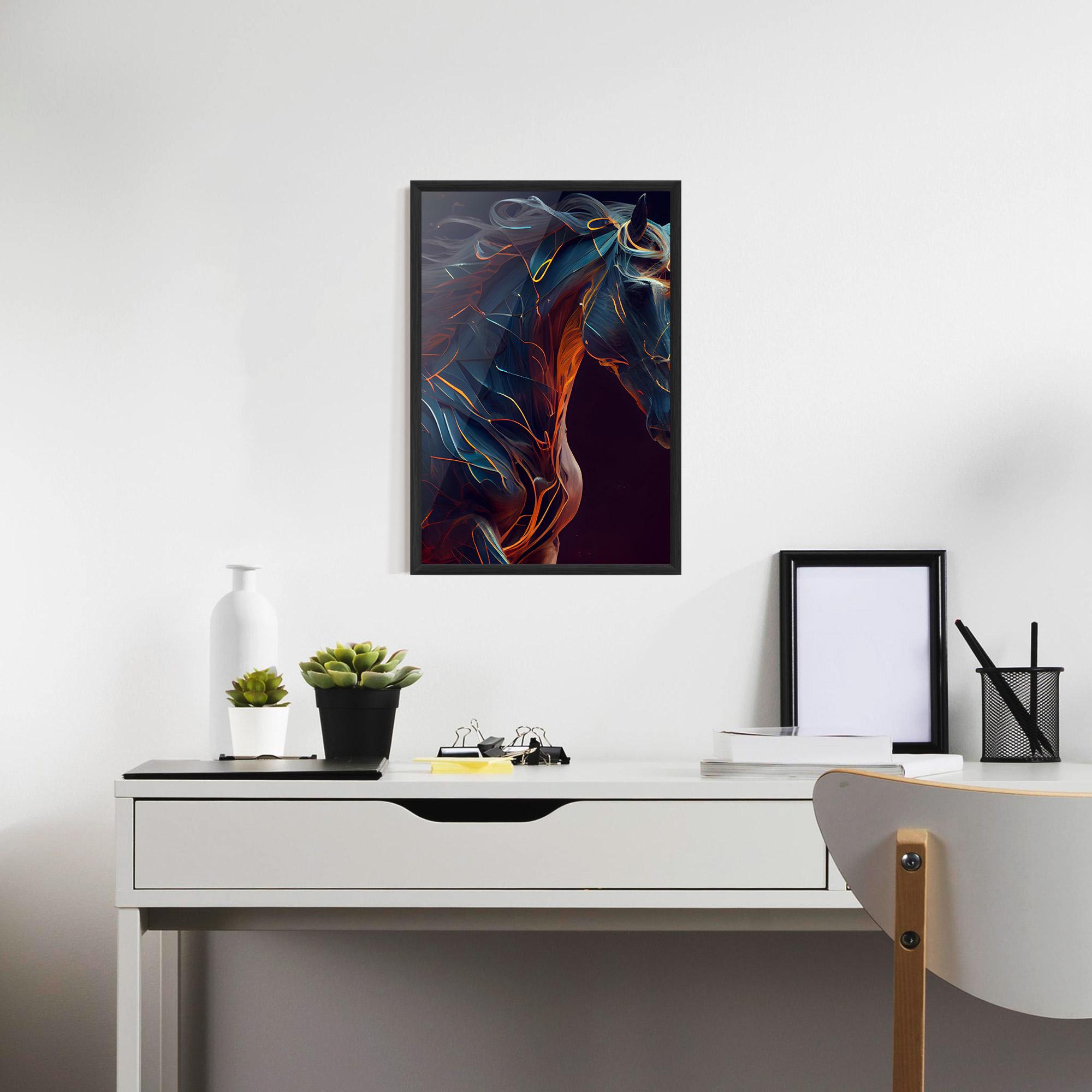 Poster Înrămat Fire Lines Horse mockup 7
