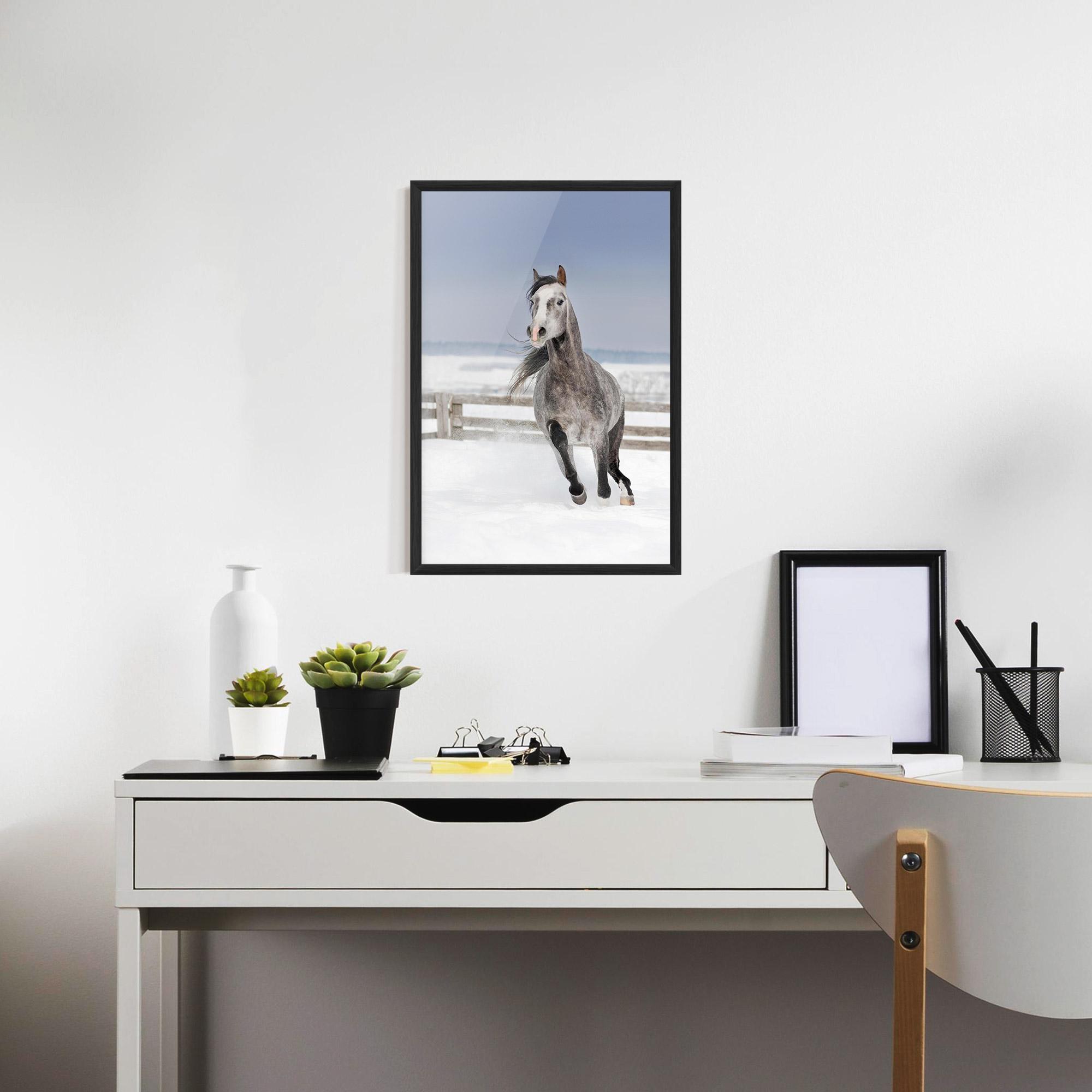 Poster Înrămat Horse Running Free mockup 7