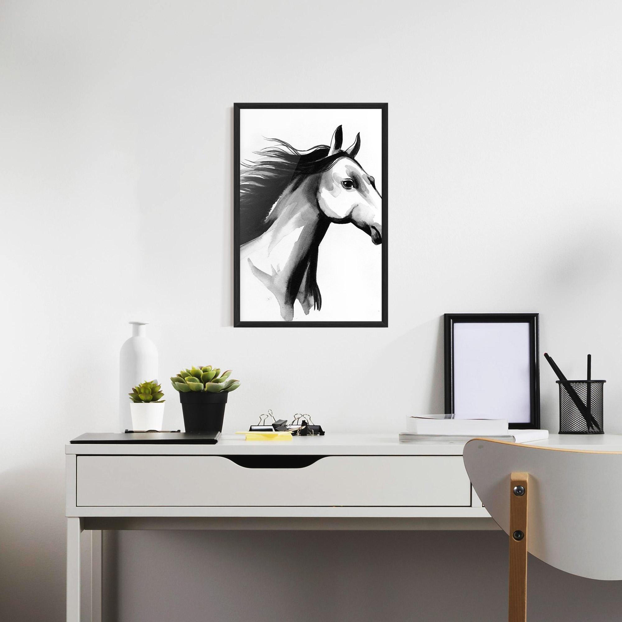 Poster Înrămat Ink Watercolor Horse mockup 7