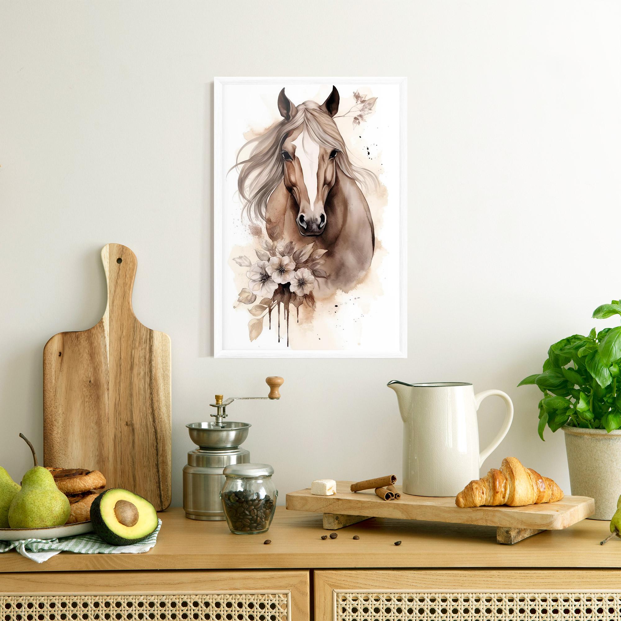 Poster Înrămat Flower Brown Horse mockup 8