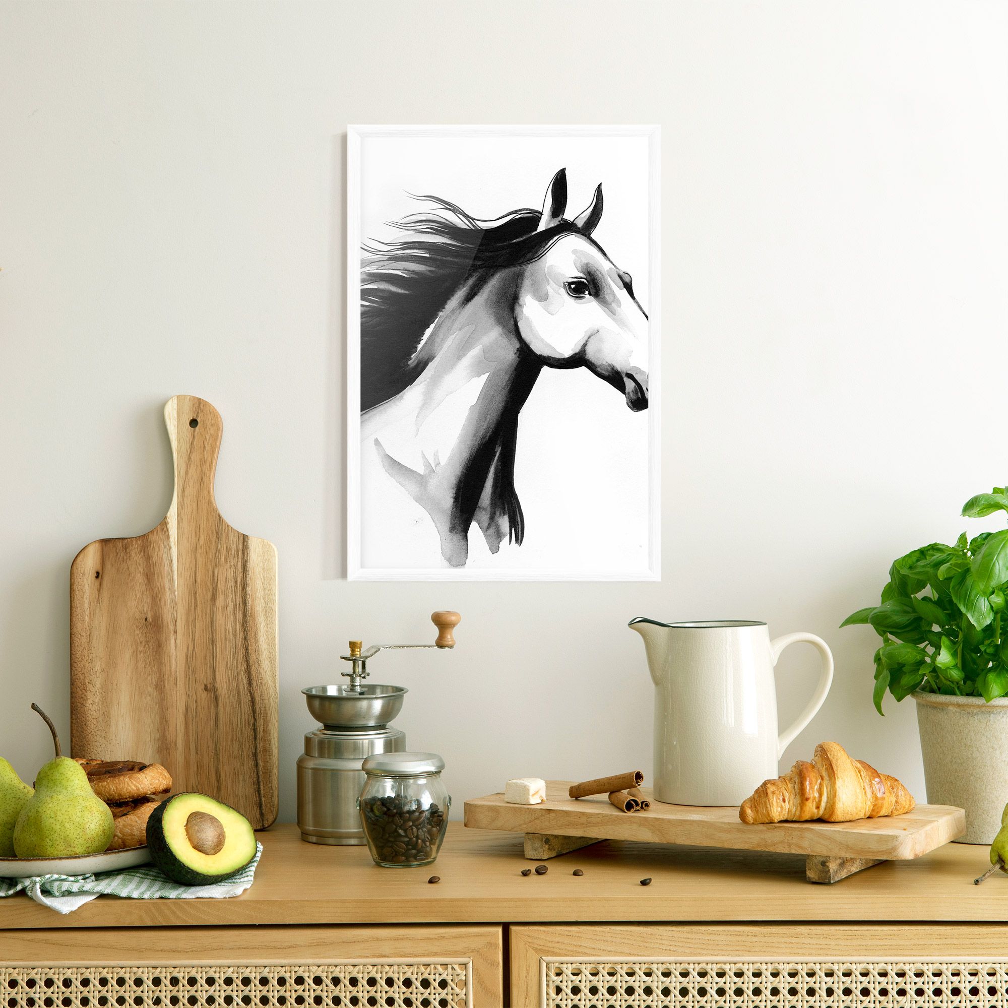 Ink Watercolor Horse mockup 8