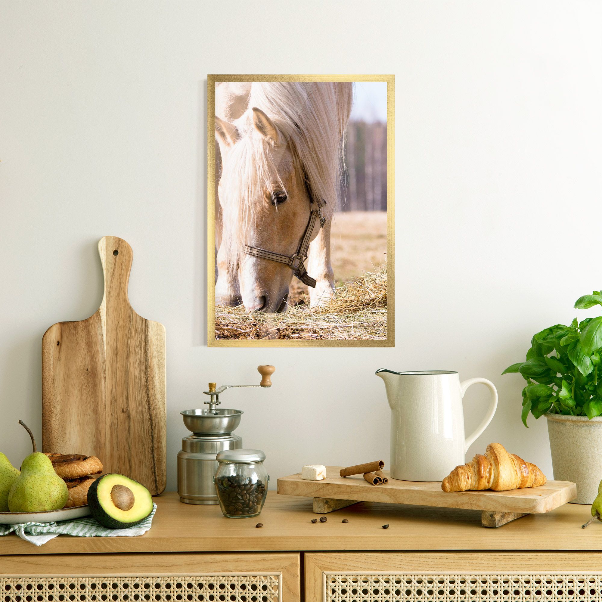 Cream Horse Eating mockup 8
