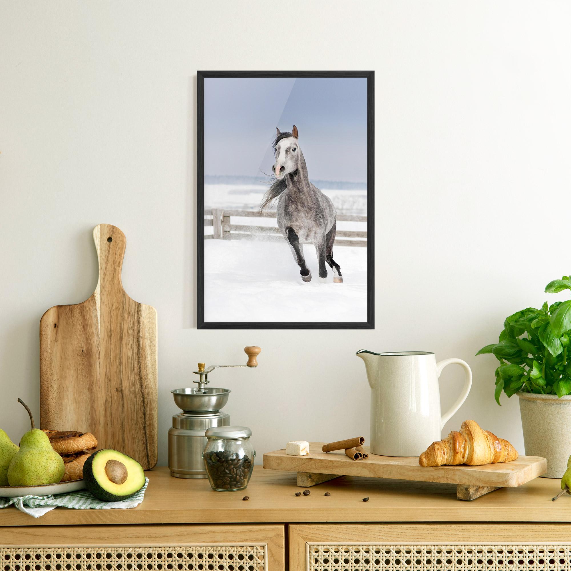 Poster Înrămat Horse Running Free mockup 8
