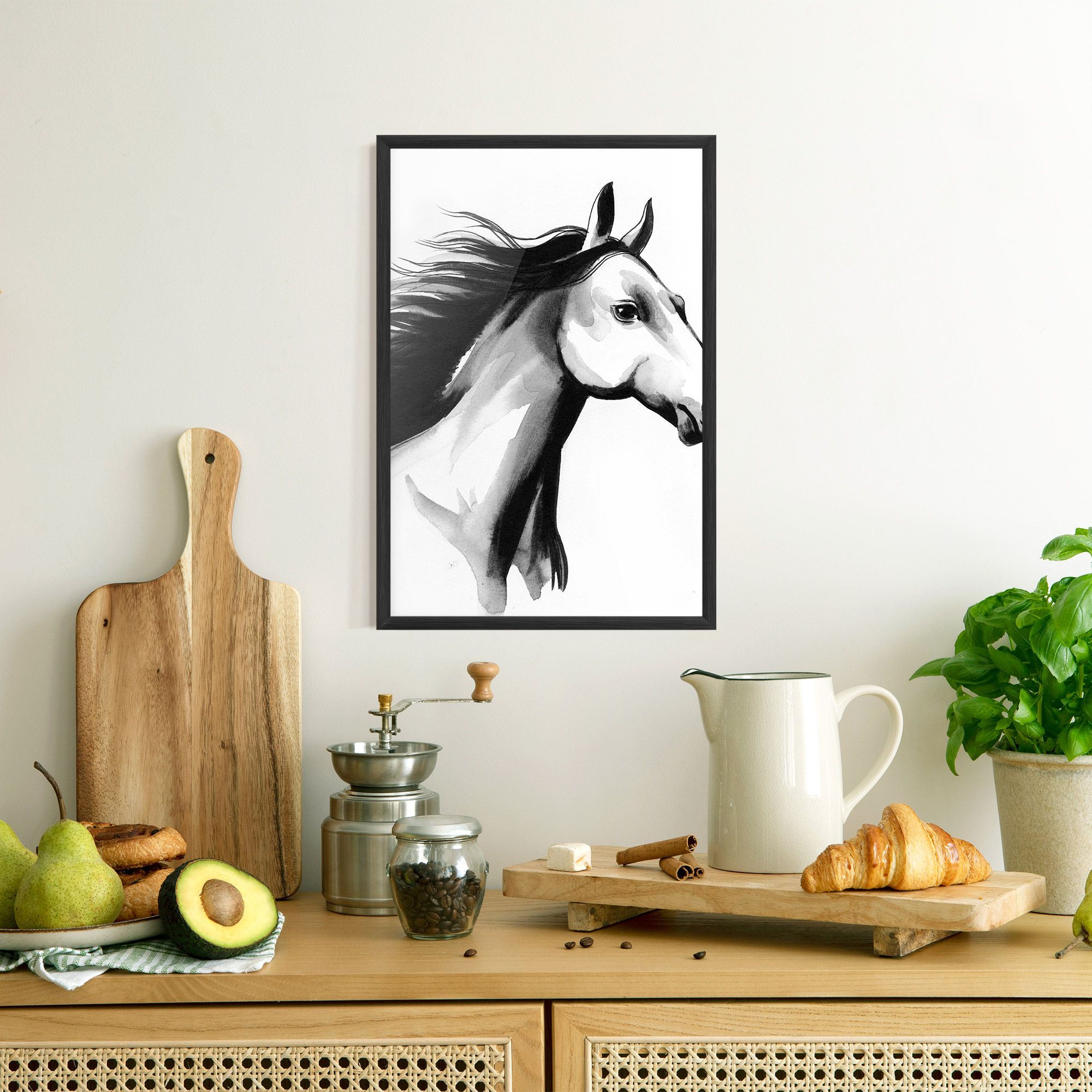 Ink Watercolor Horse mockup 8