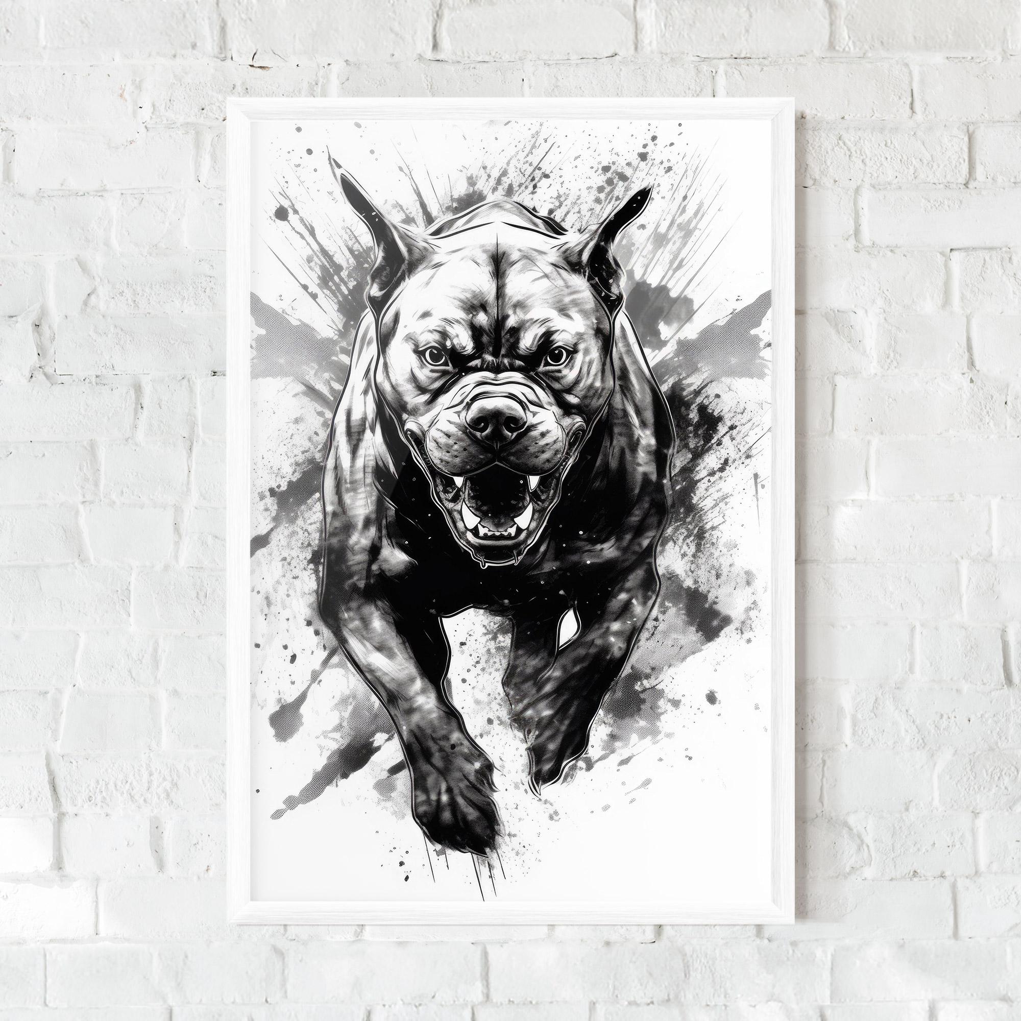 Poster Înrămat Angry Dog Jump mockup 0