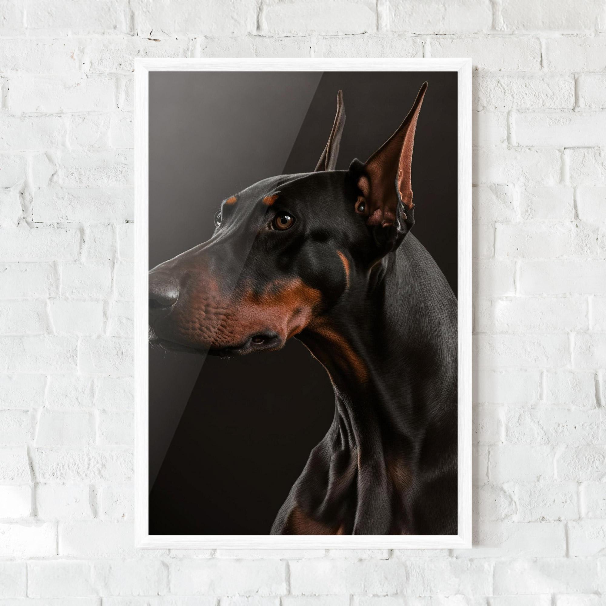 Poster Înrămat Doberman Dog Portrait mockup 0