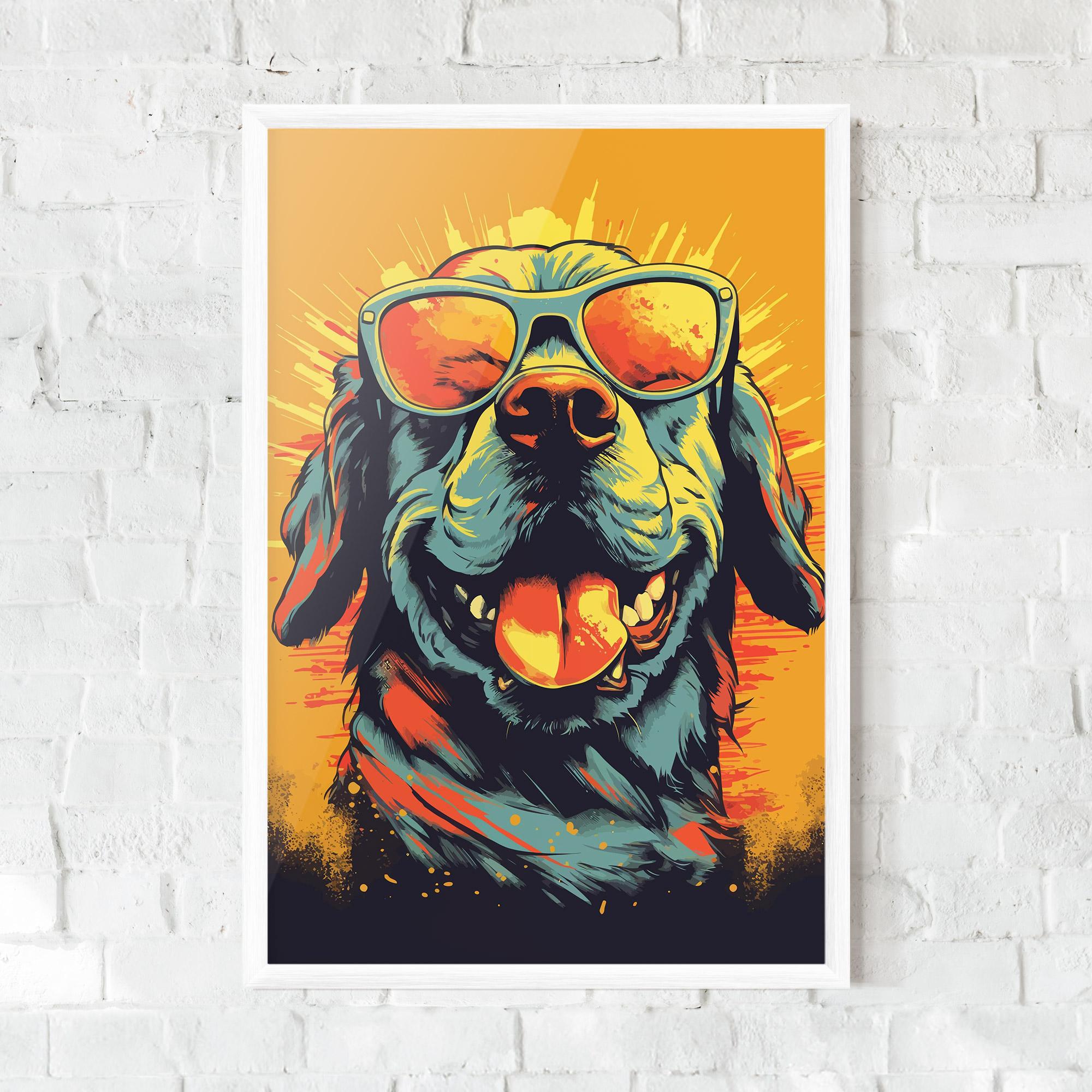 Poster Înrămat Sunglasses Dog mockup 0