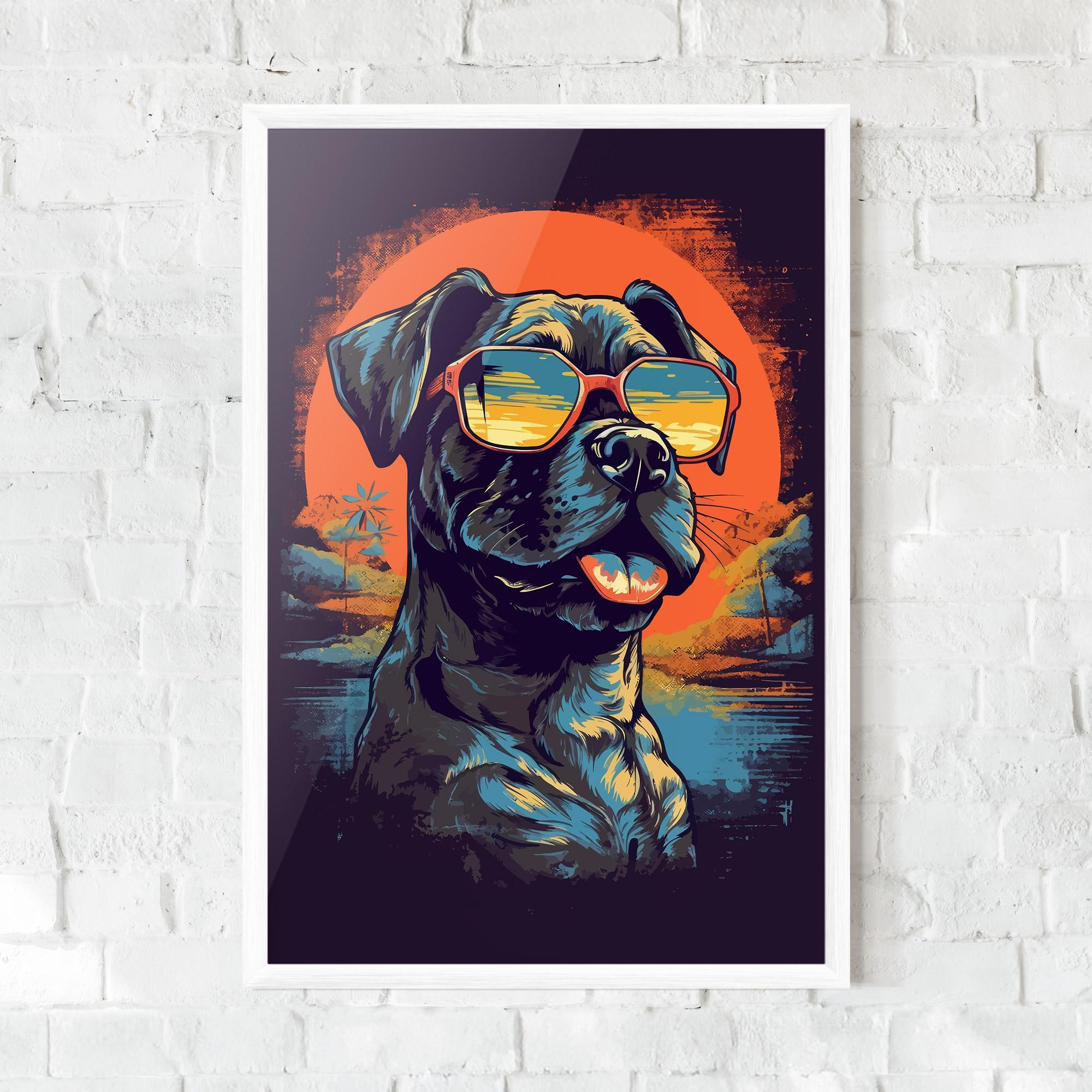 Poster Înrămat Sunset Dog mockup 0