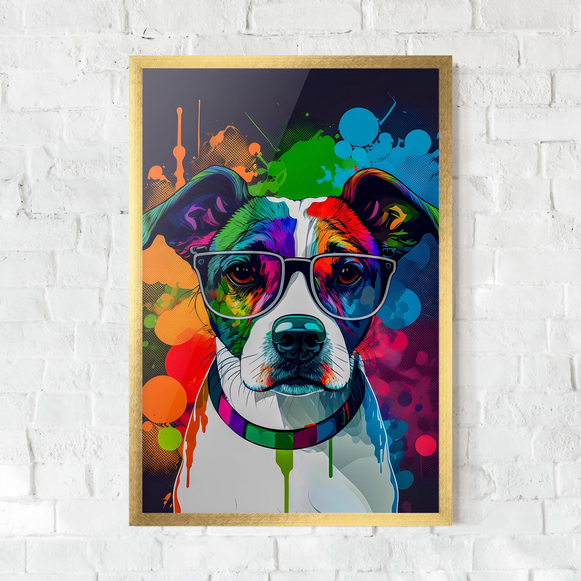 Poster Înrămat Colorful Dog mockup 0