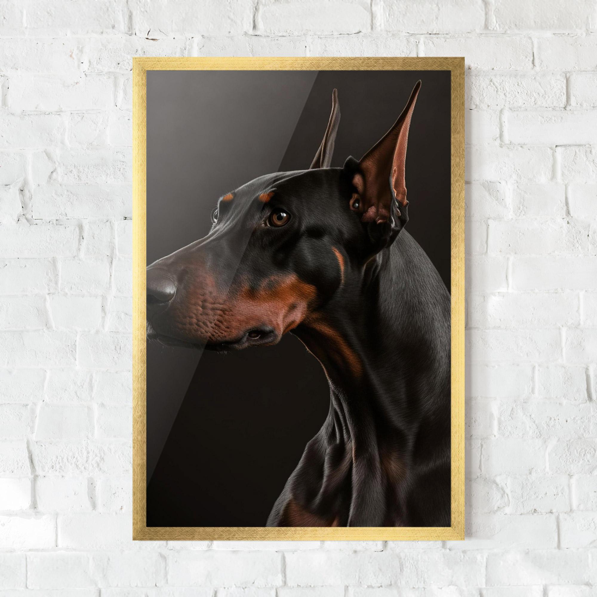 Poster Înrămat Doberman Dog Portrait mockup 0