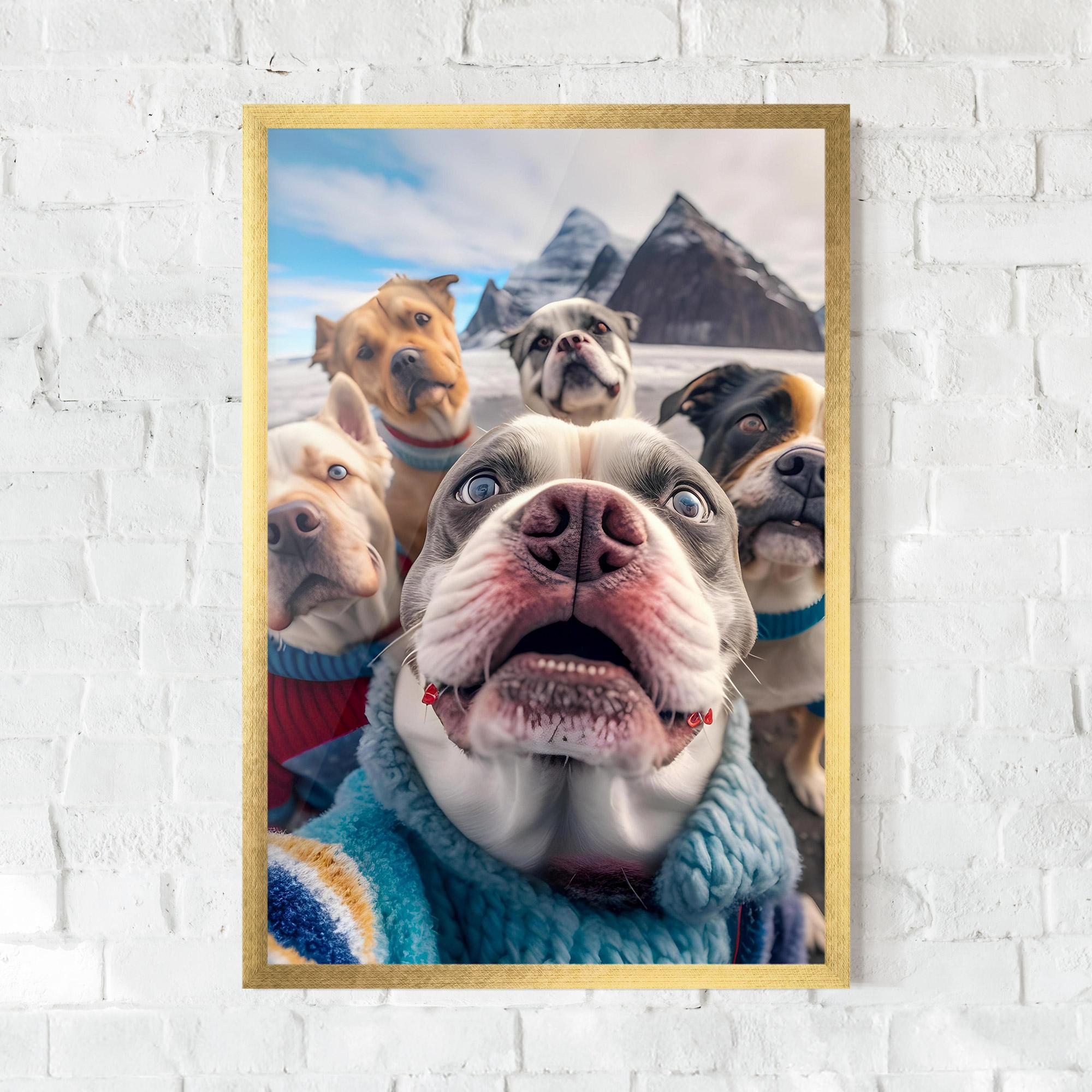 Poster Înrămat Dogs Selfie Group mockup 0