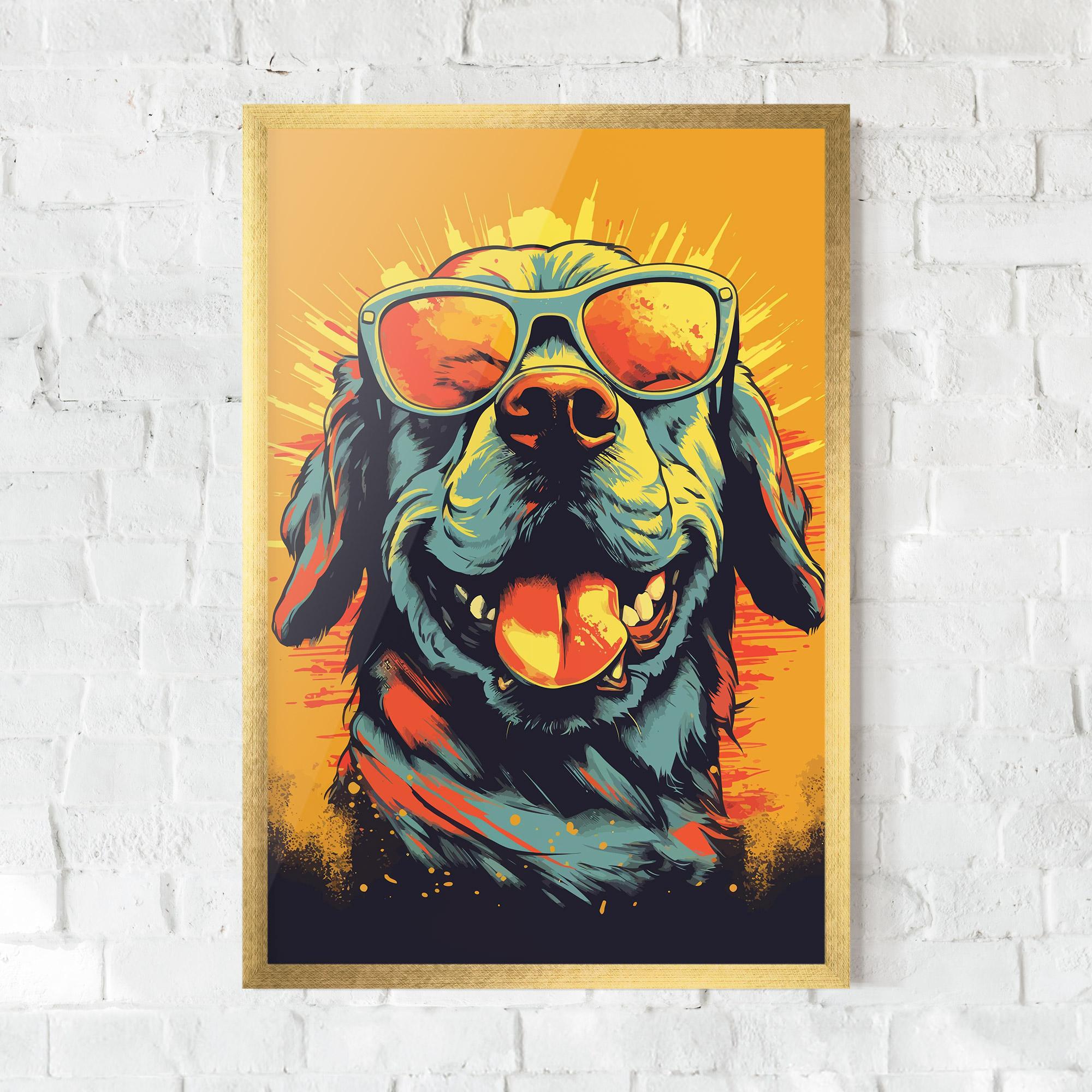 Poster Înrămat Sunglasses Dog mockup 0