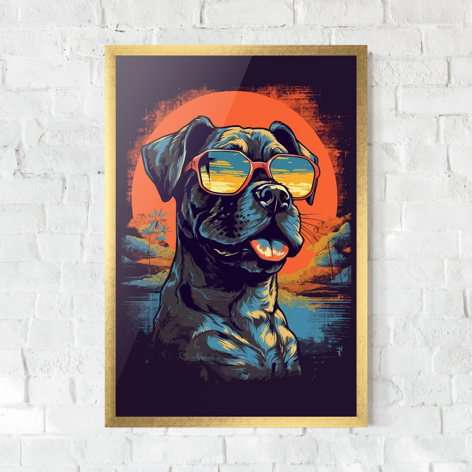 Poster Înrămat Sunset Dog mockup 0