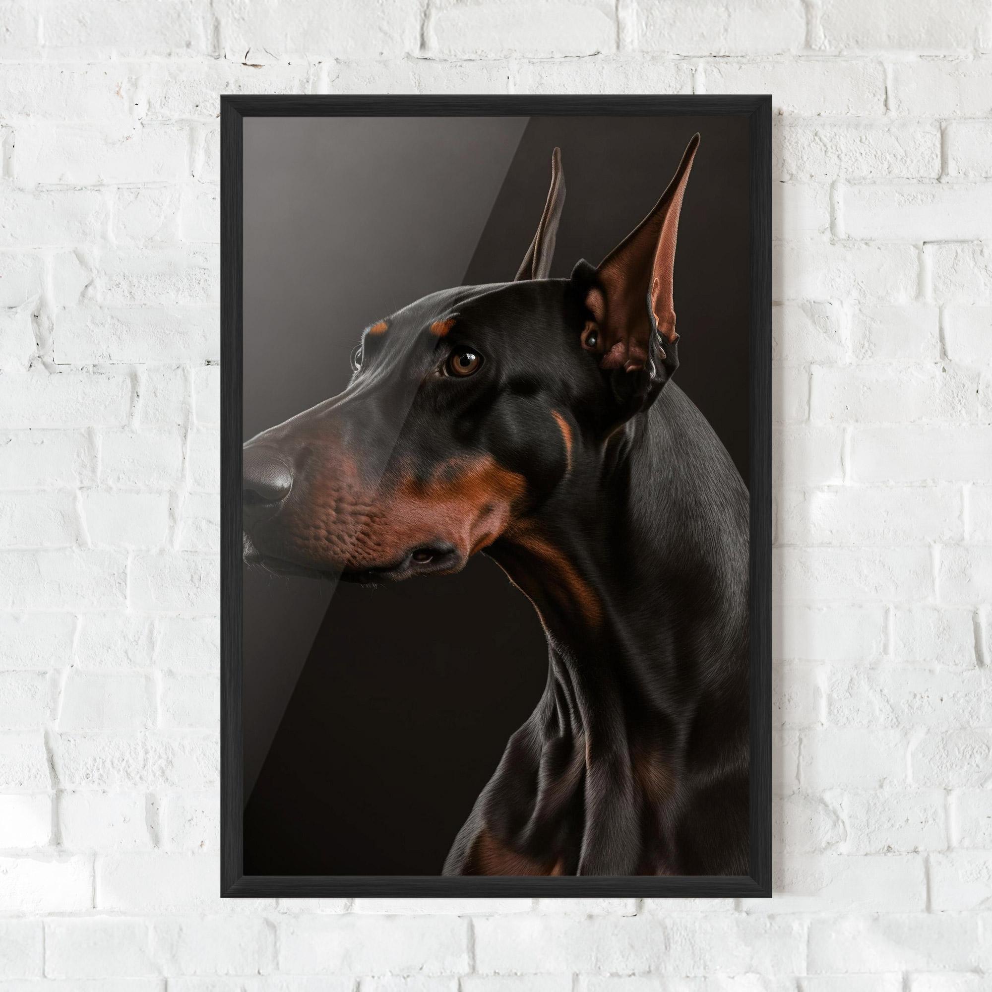 Poster Înrămat Doberman Dog Portrait mockup 0