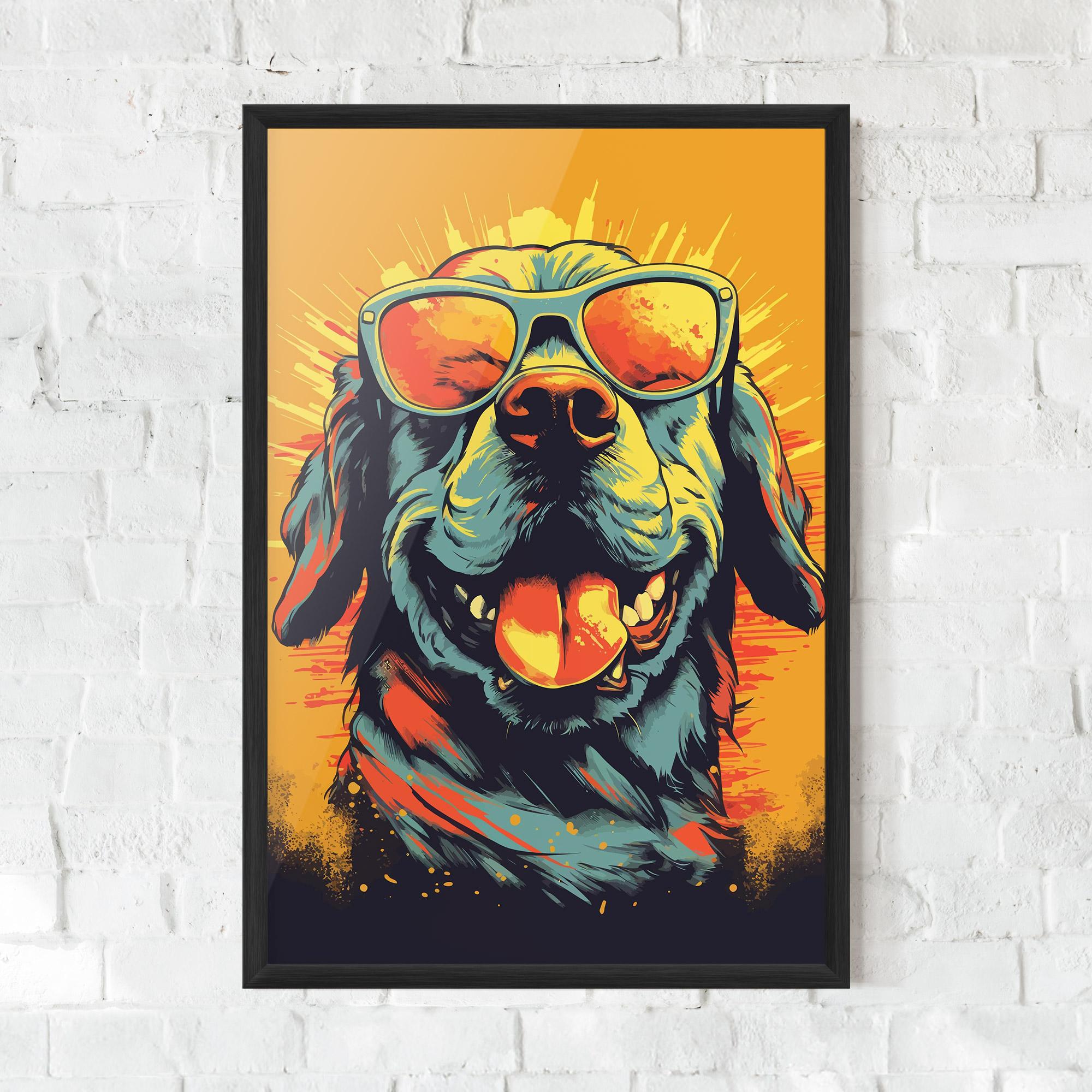 Poster Înrămat Sunglasses Dog mockup 0