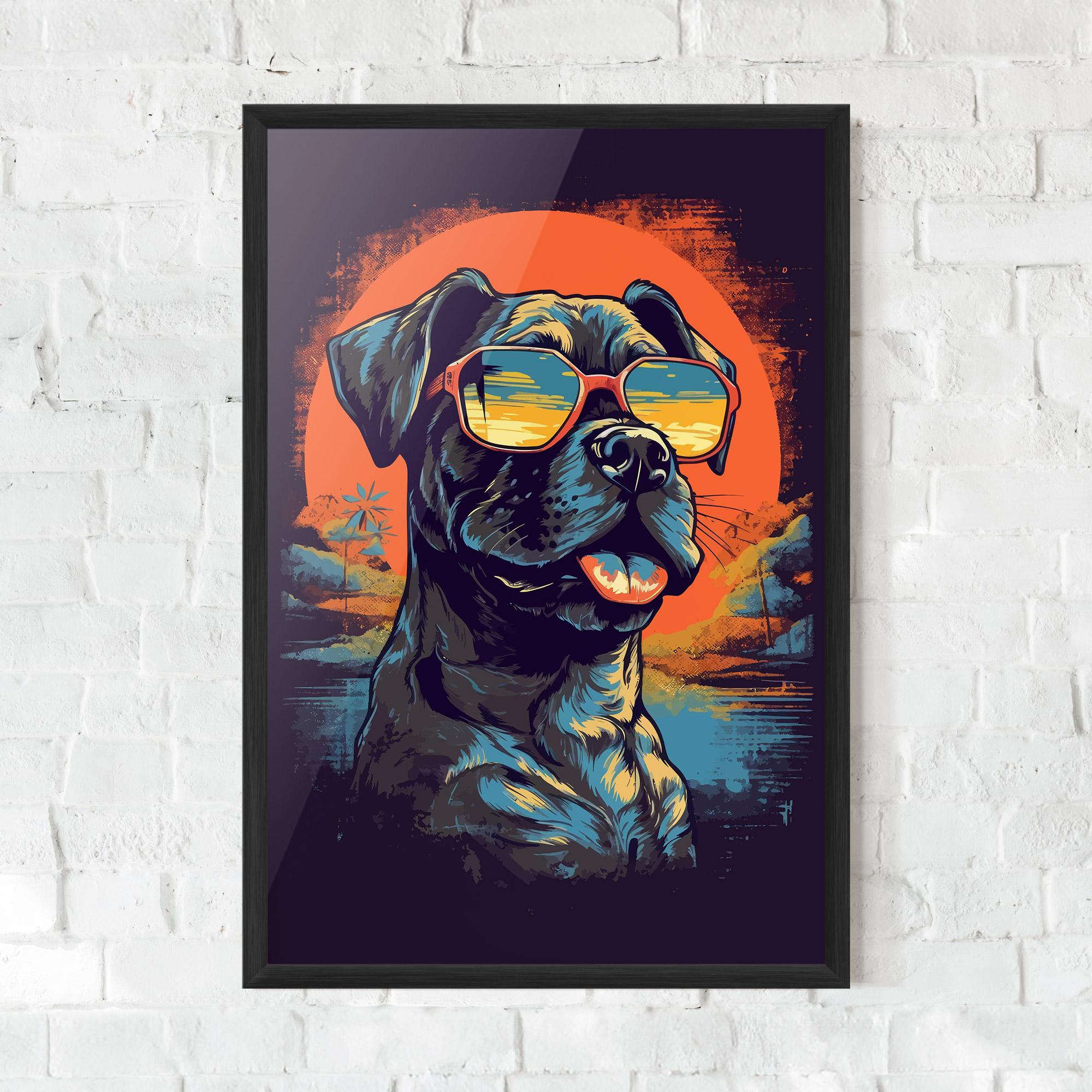 Poster Înrămat Sunset Dog mockup 0