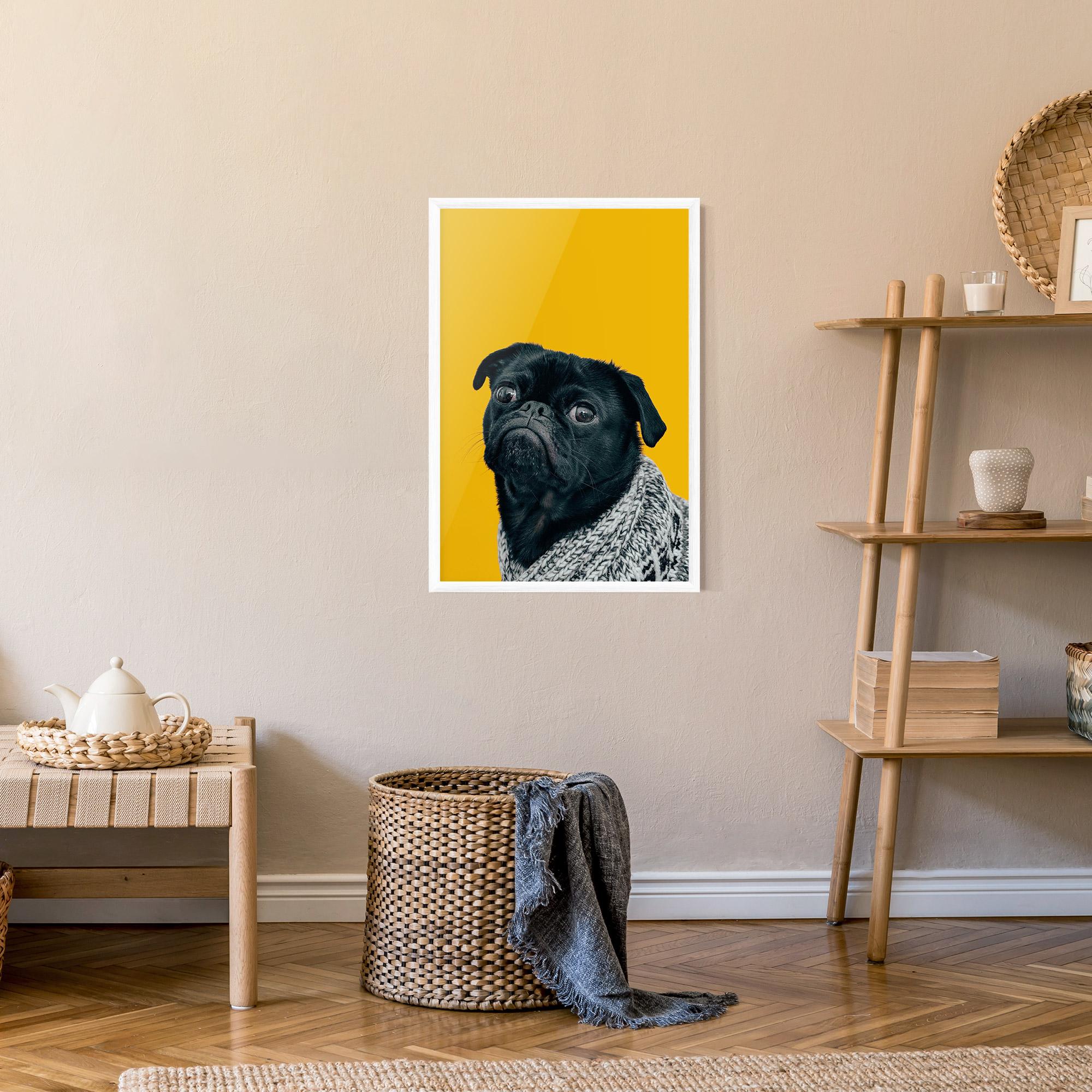 Poster Înrămat Black Pug mockup 9