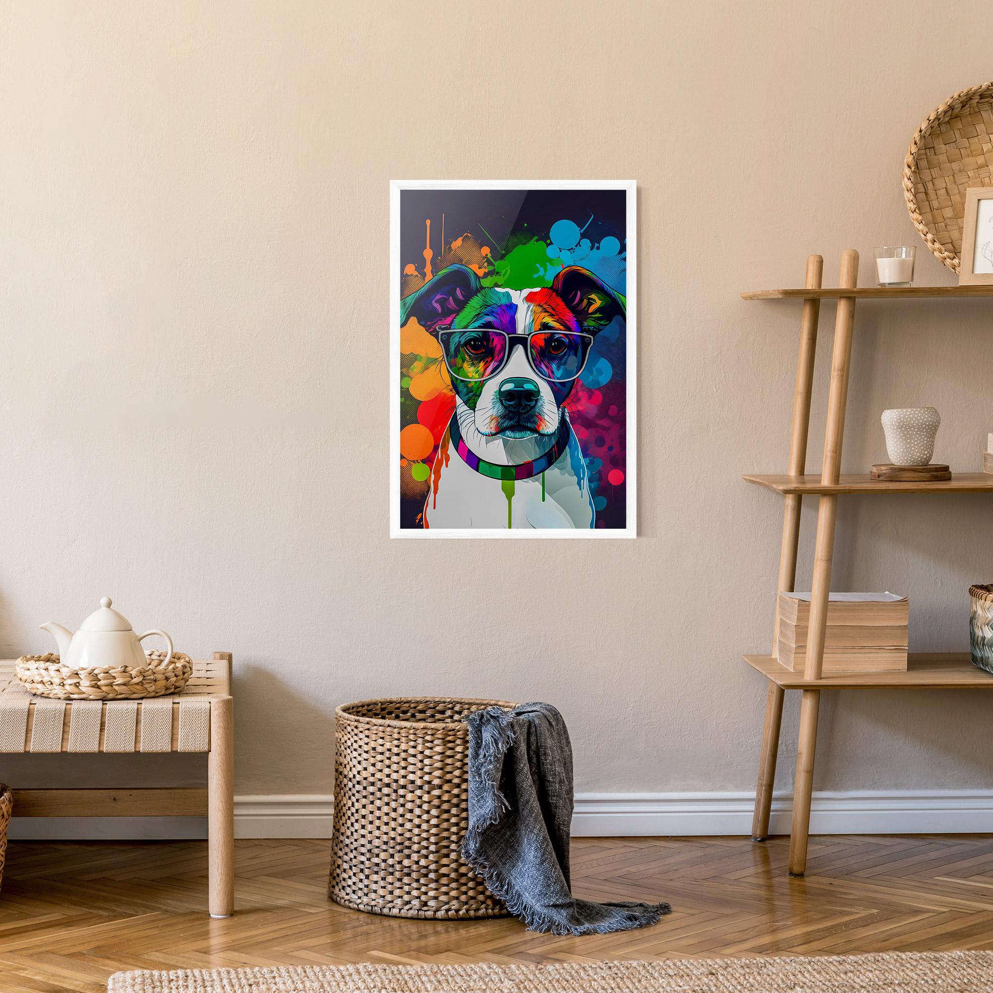 Poster Înrămat Colorful Dog mockup 9