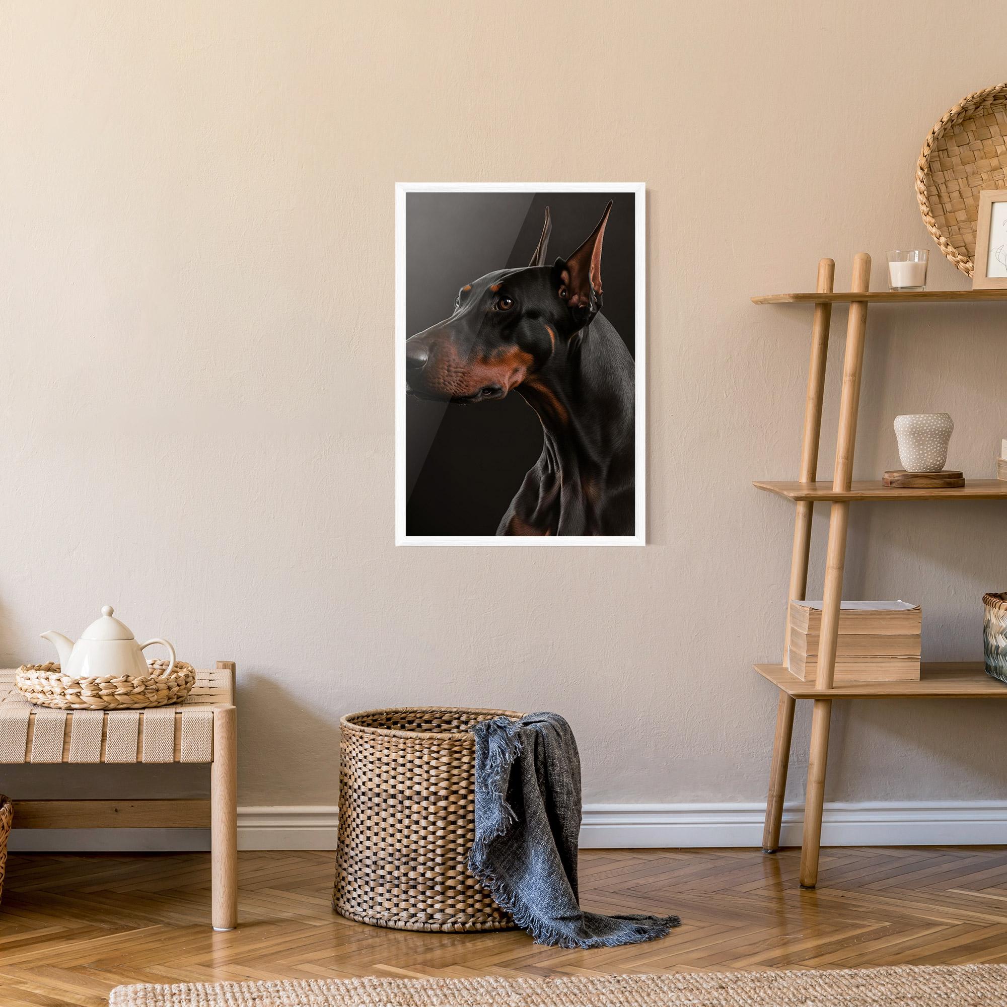 Poster Înrămat Doberman Dog Portrait mockup 9