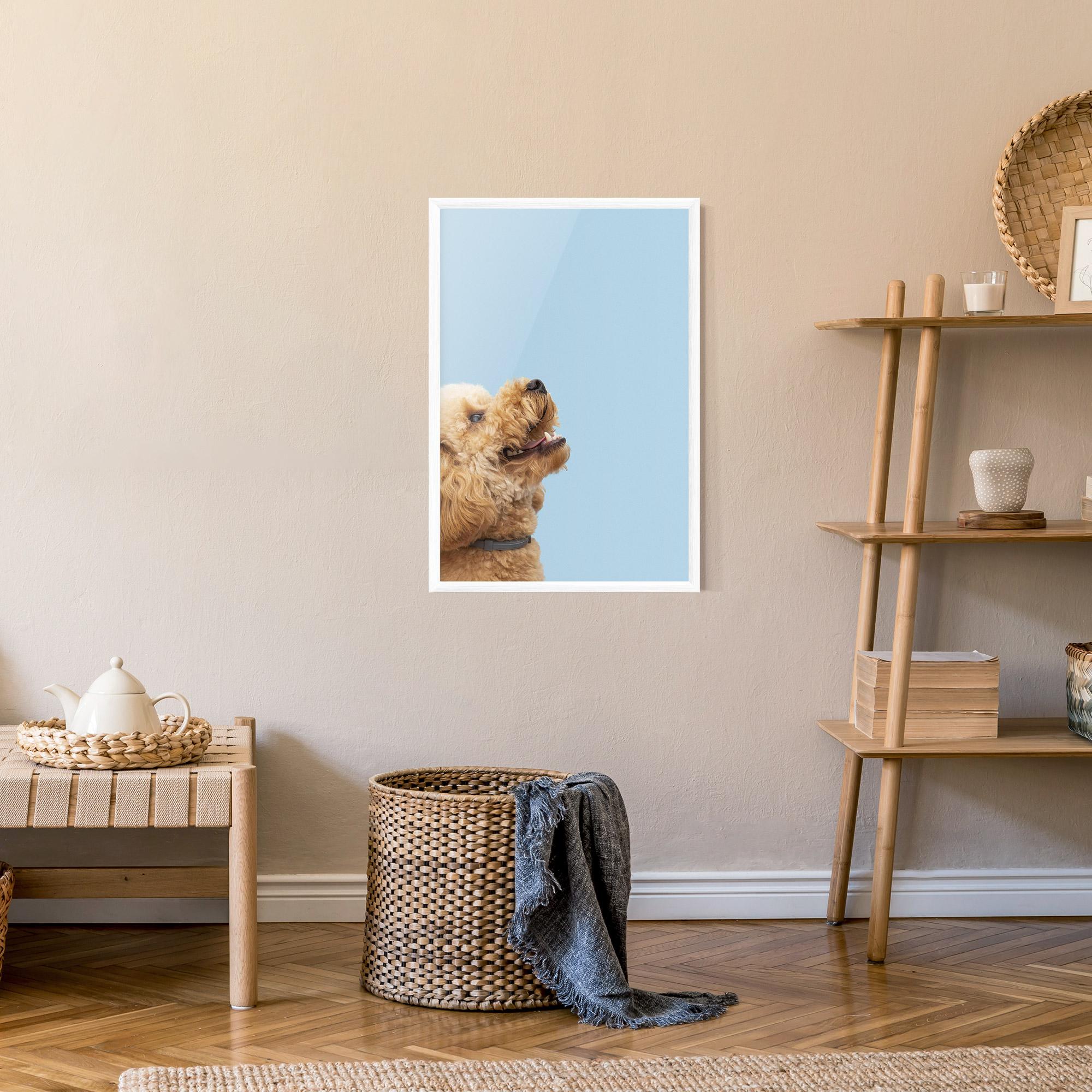 Poster Înrămat Yellow Cute Dog mockup 9
