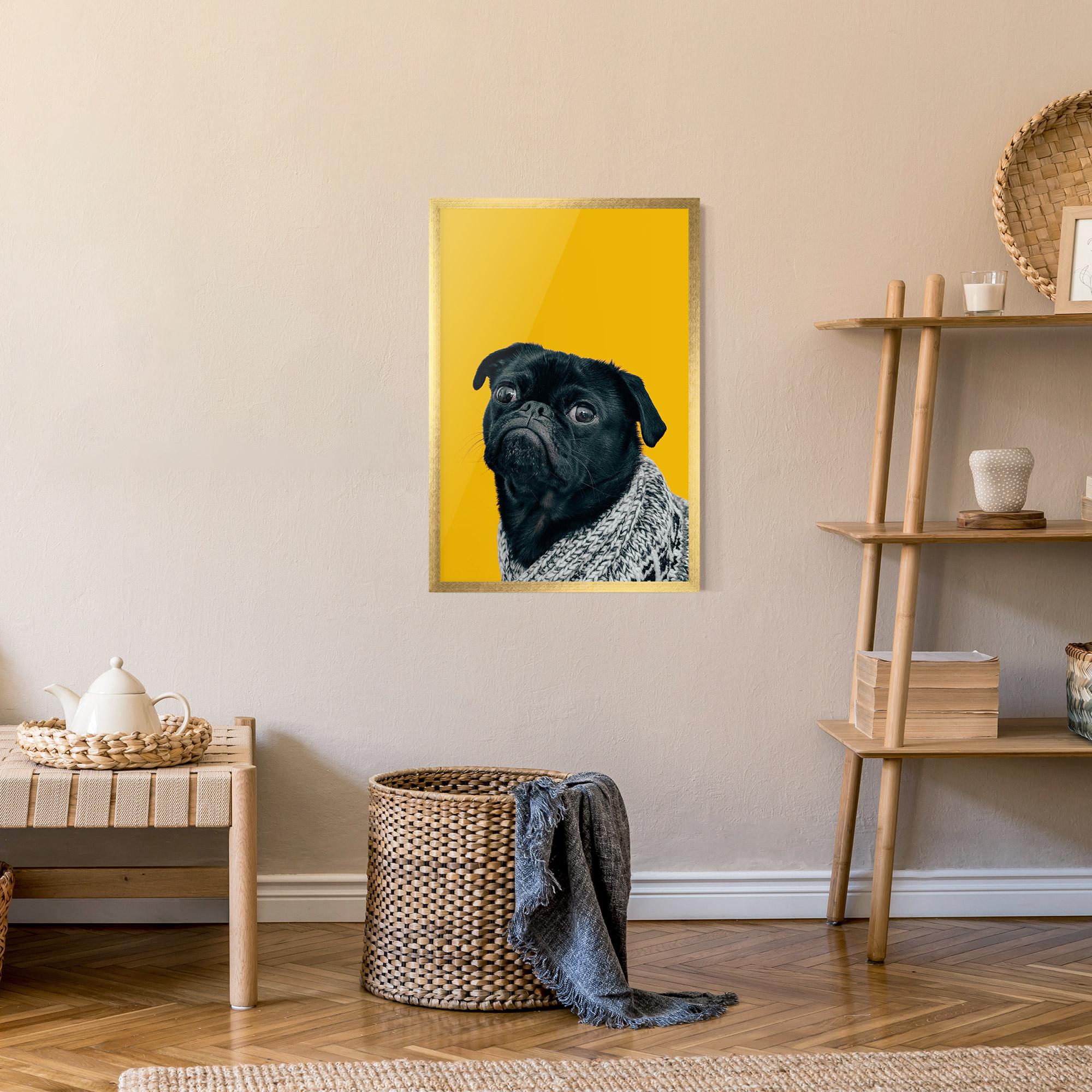 Poster Înrămat Black Pug mockup 9