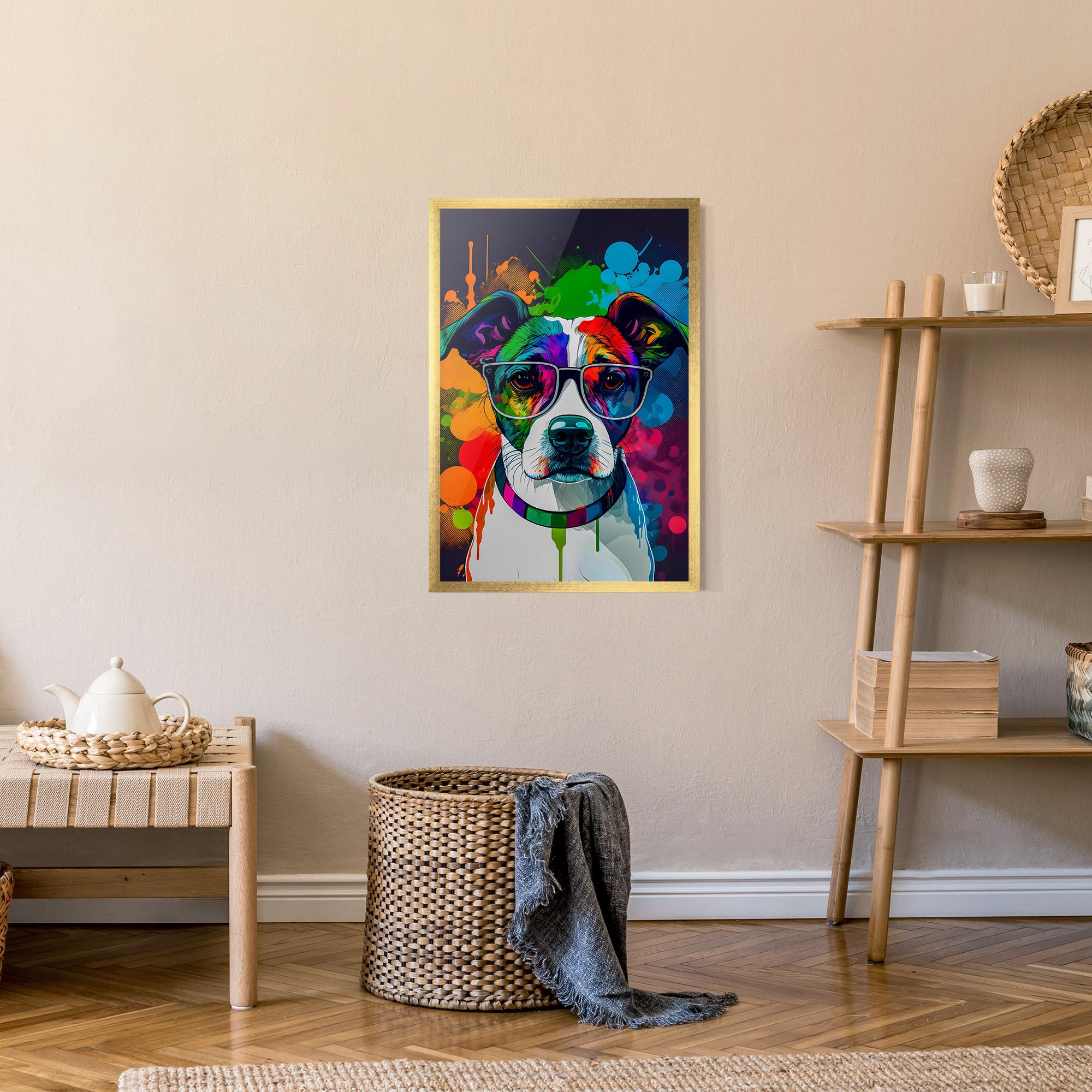 Poster Înrămat Colorful Dog mockup 9