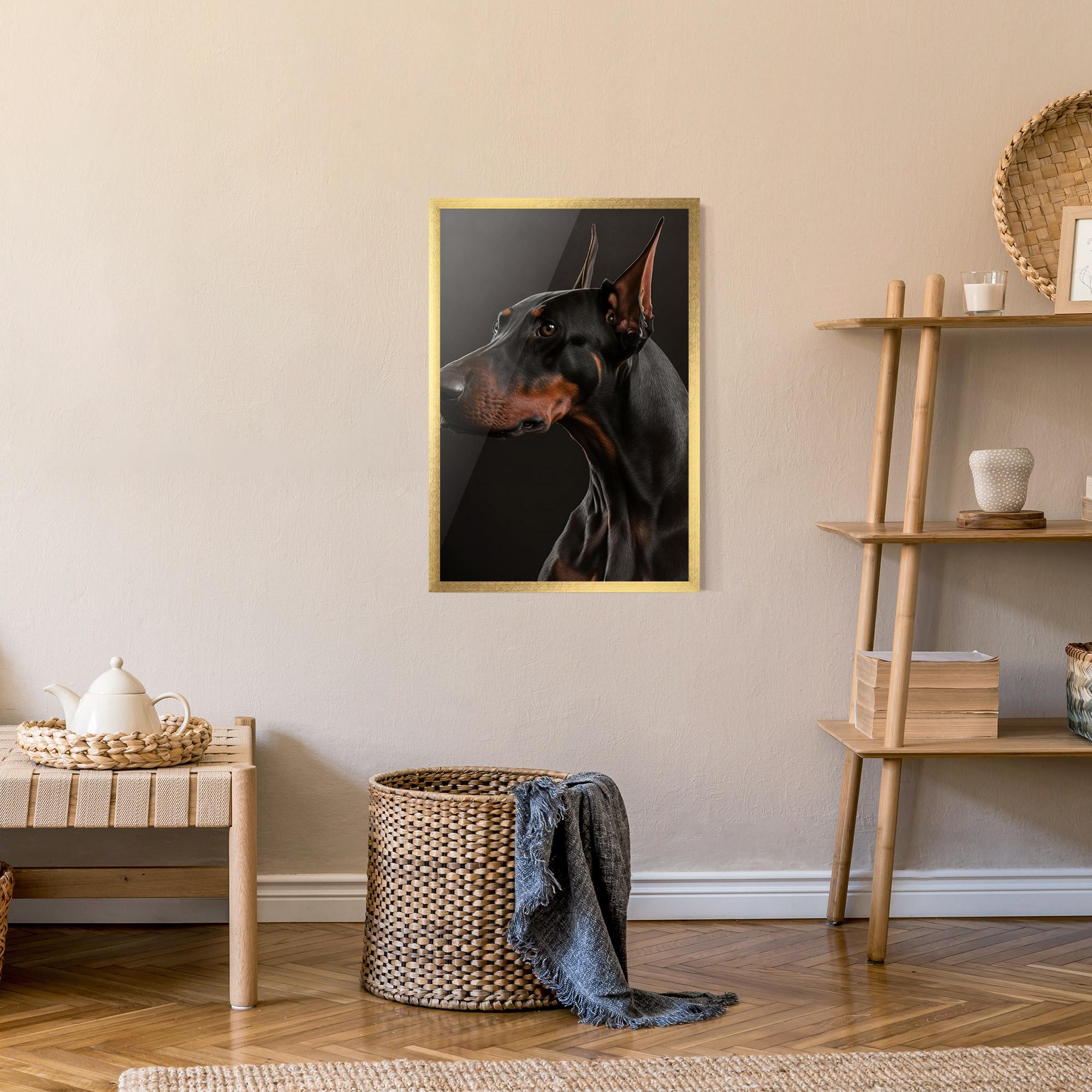 Poster Înrămat Doberman Dog Portrait mockup 9