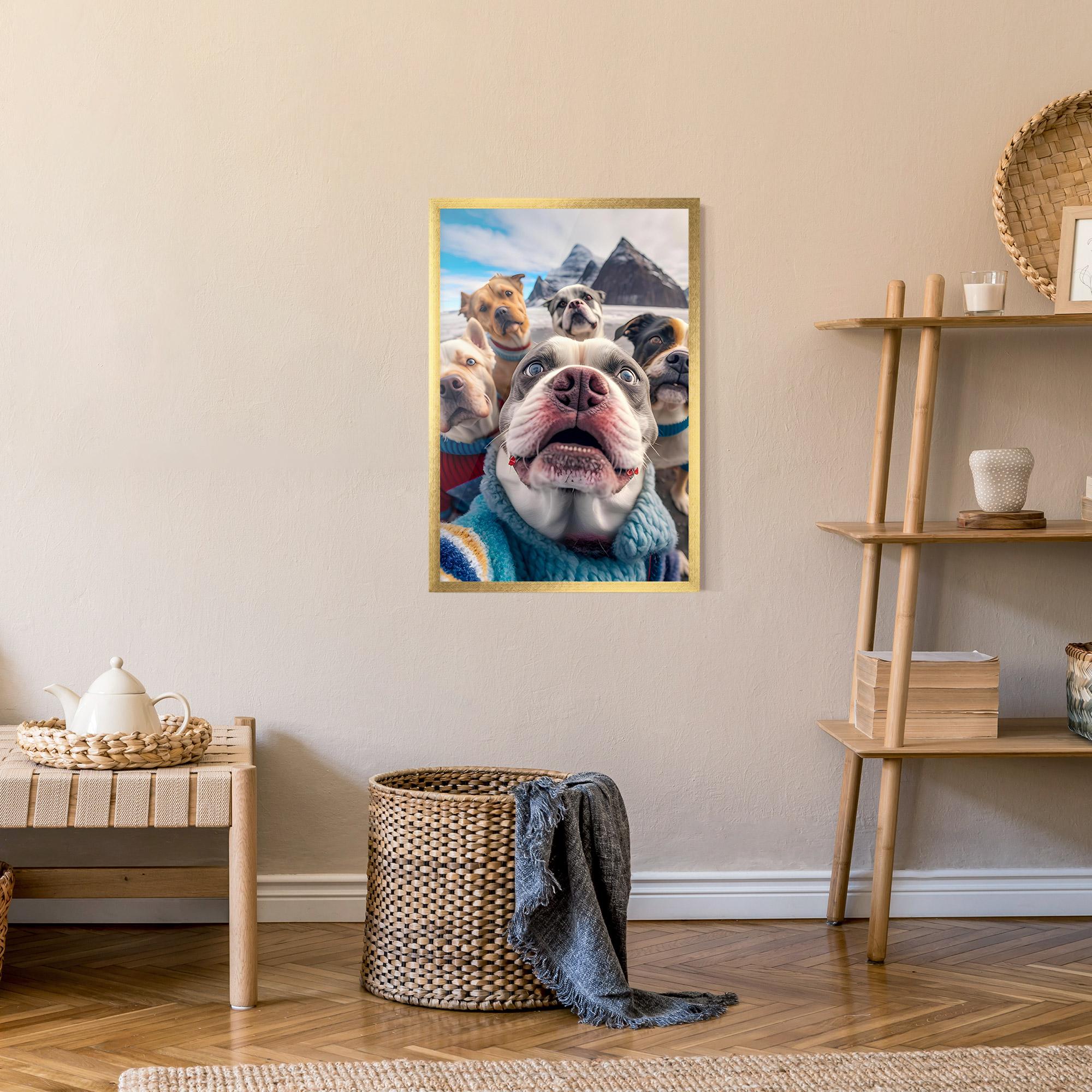 Poster Înrămat Dogs Selfie Group mockup 9