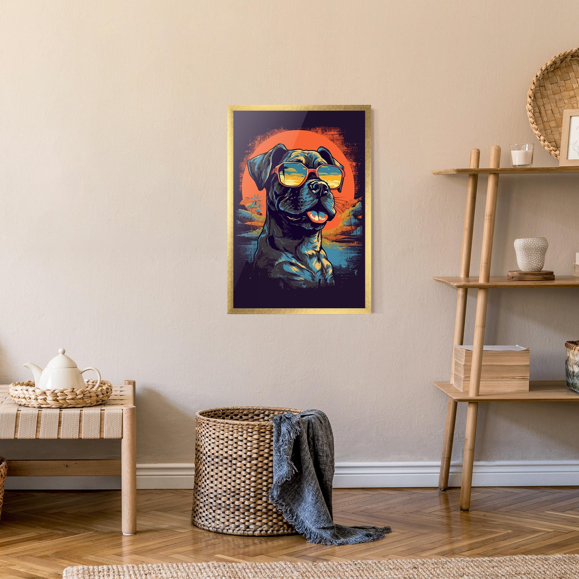 Poster Înrămat Sunset Dog mockup 9
