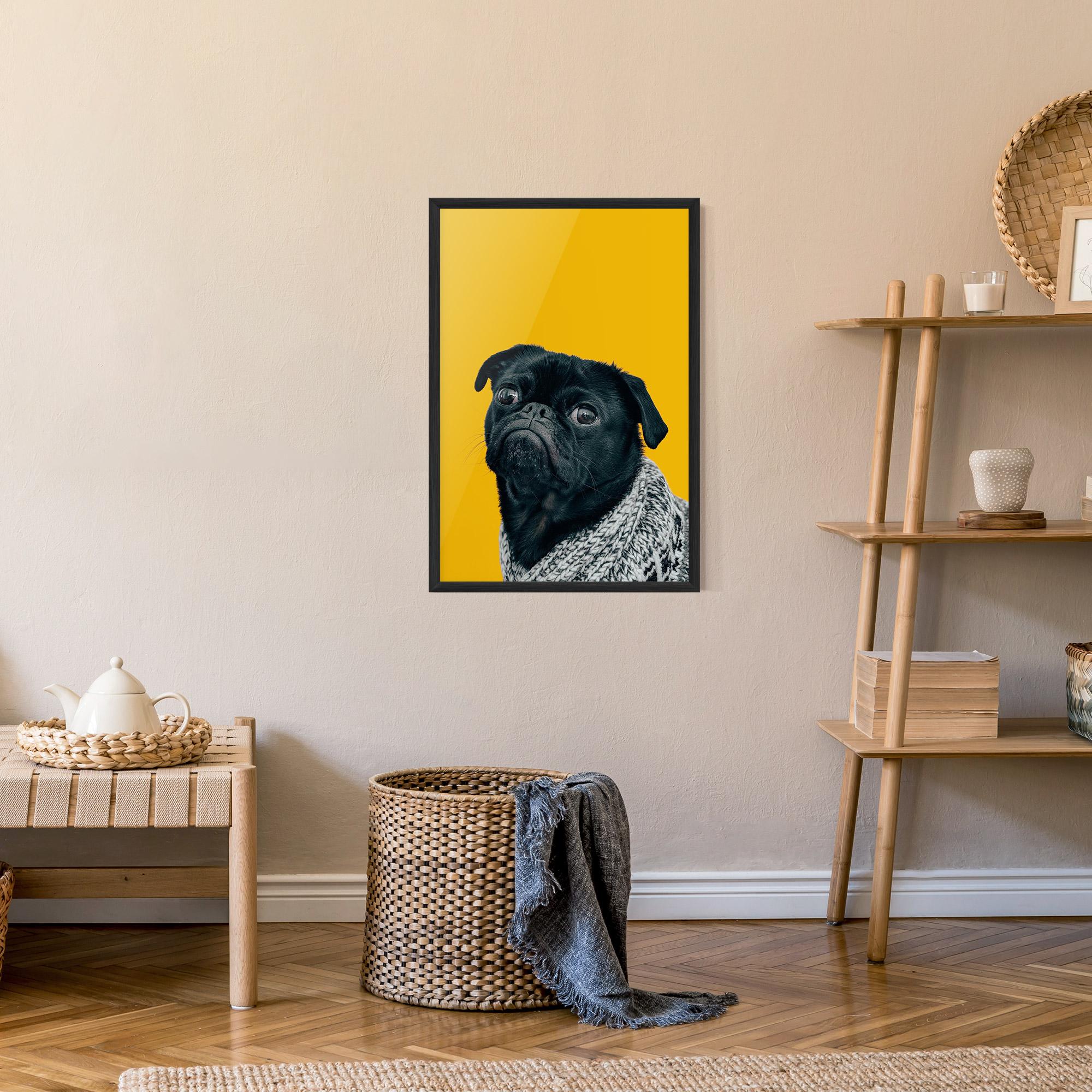 Poster Înrămat Black Pug mockup 9