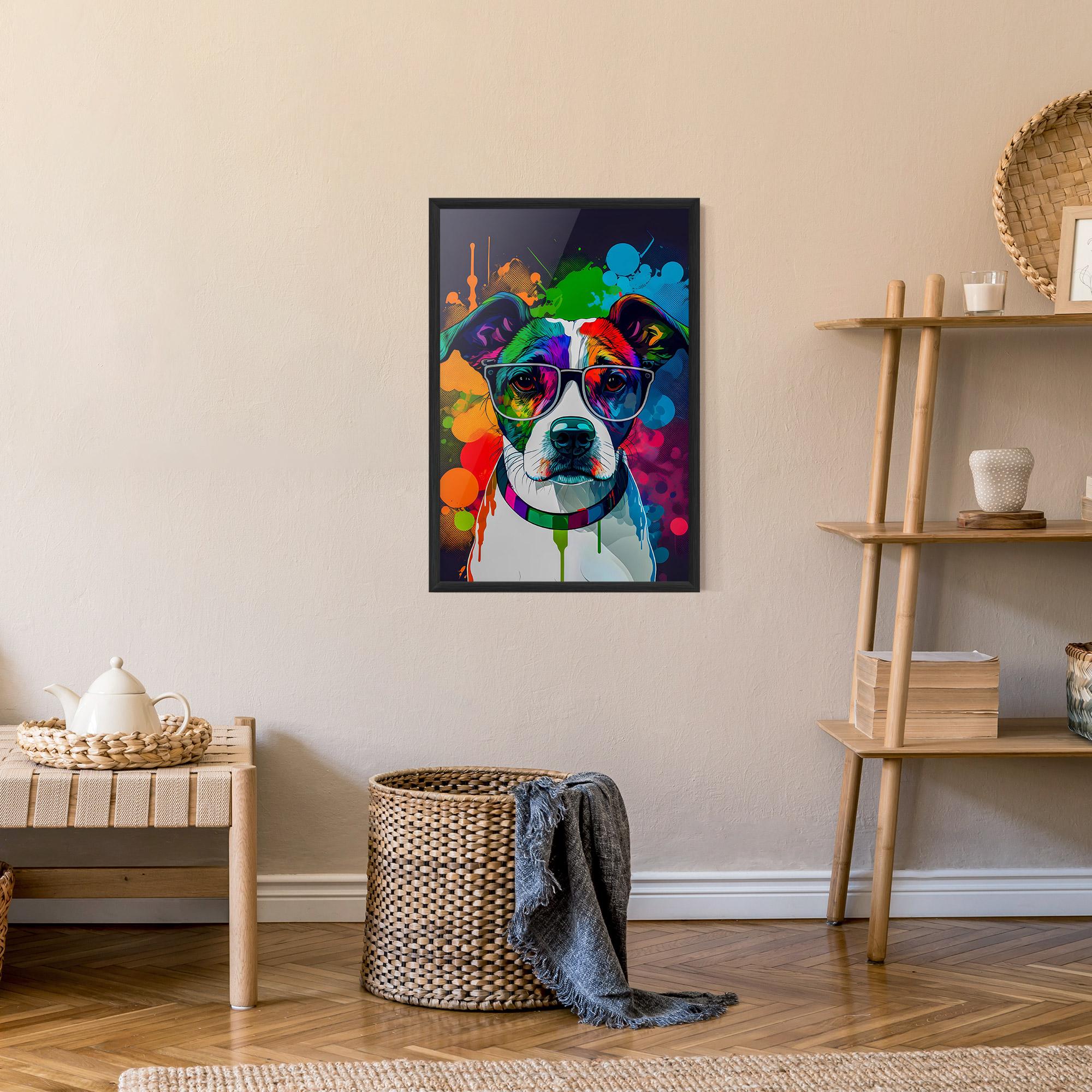 Poster Înrămat Colorful Dog mockup 9