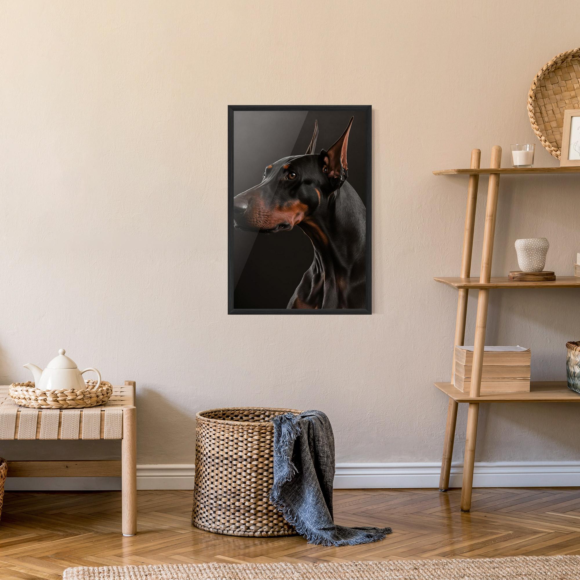 Poster Înrămat Doberman Dog Portrait mockup 9