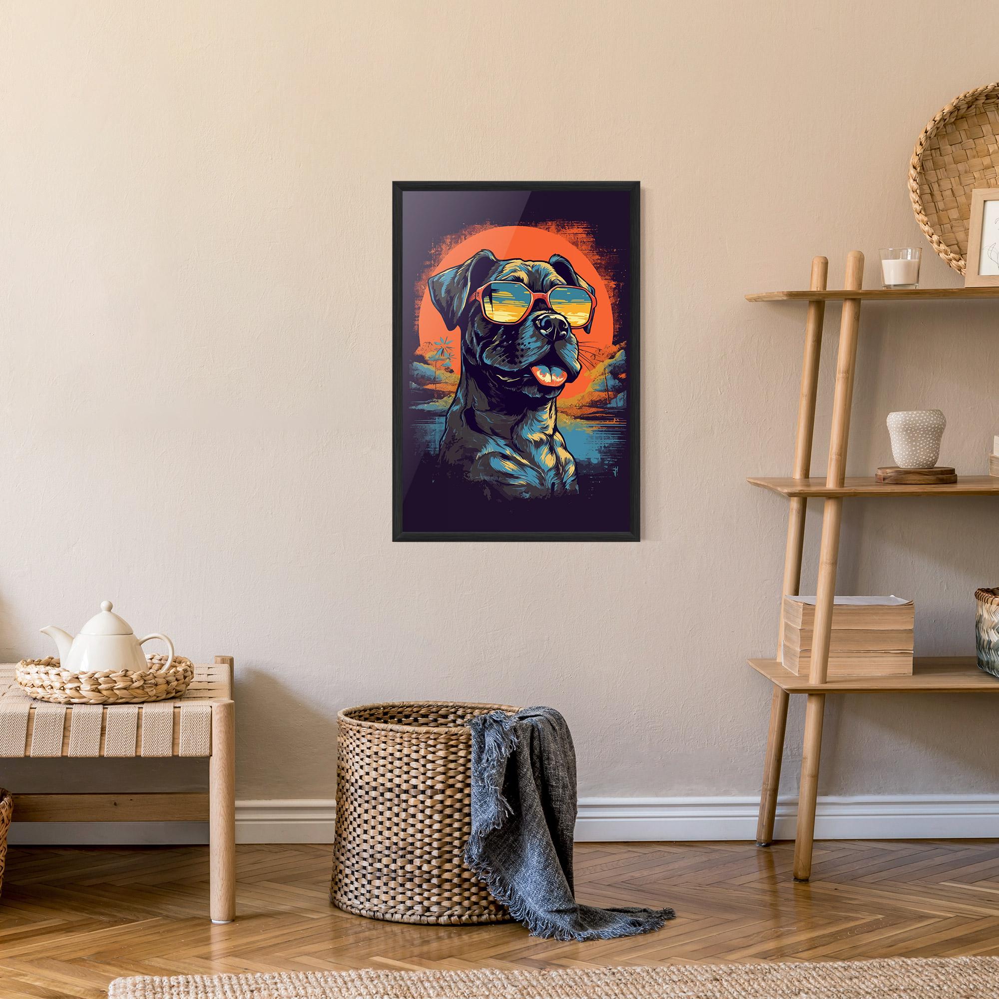 Poster Înrămat Sunset Dog mockup 9