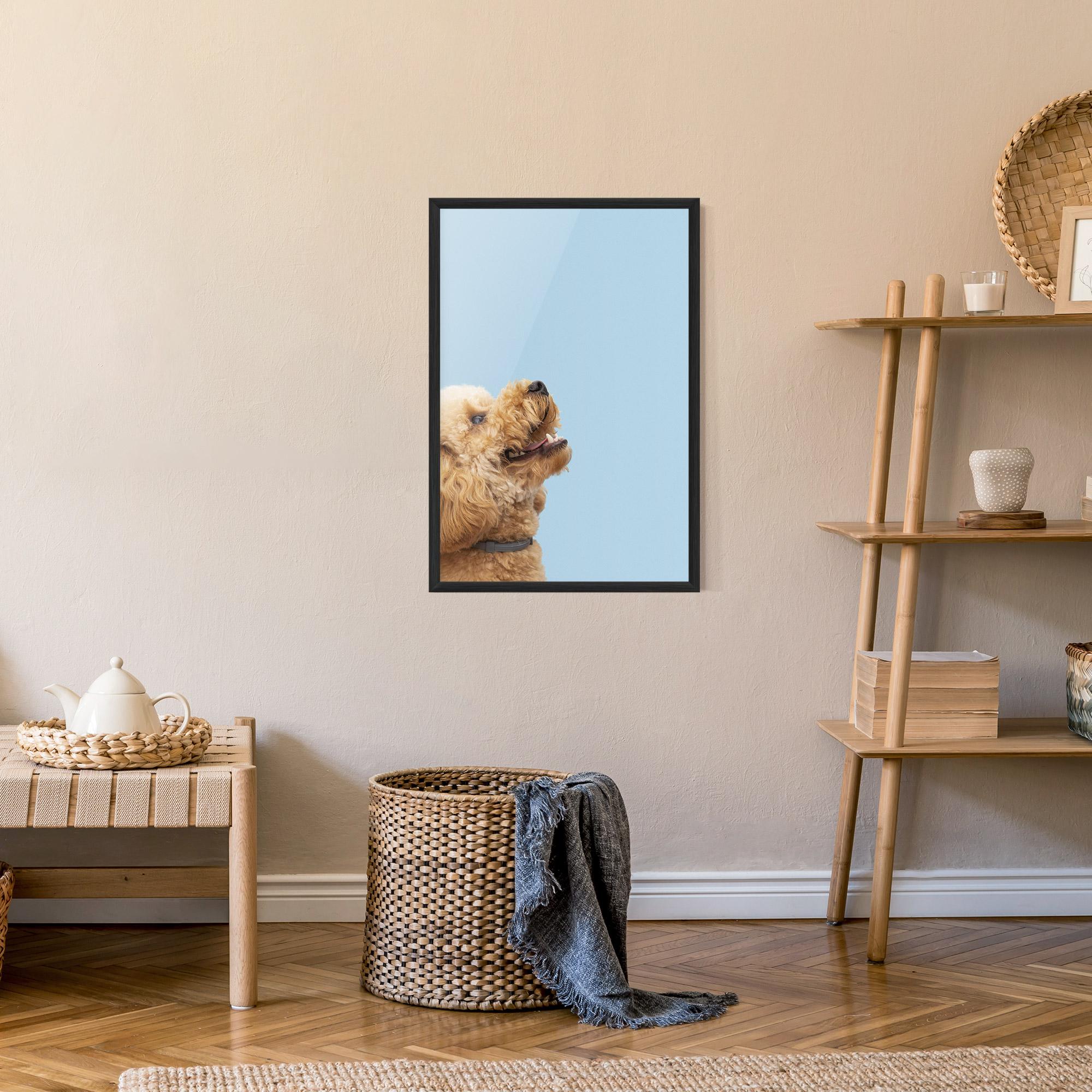 Poster Înrămat Yellow Cute Dog mockup 9