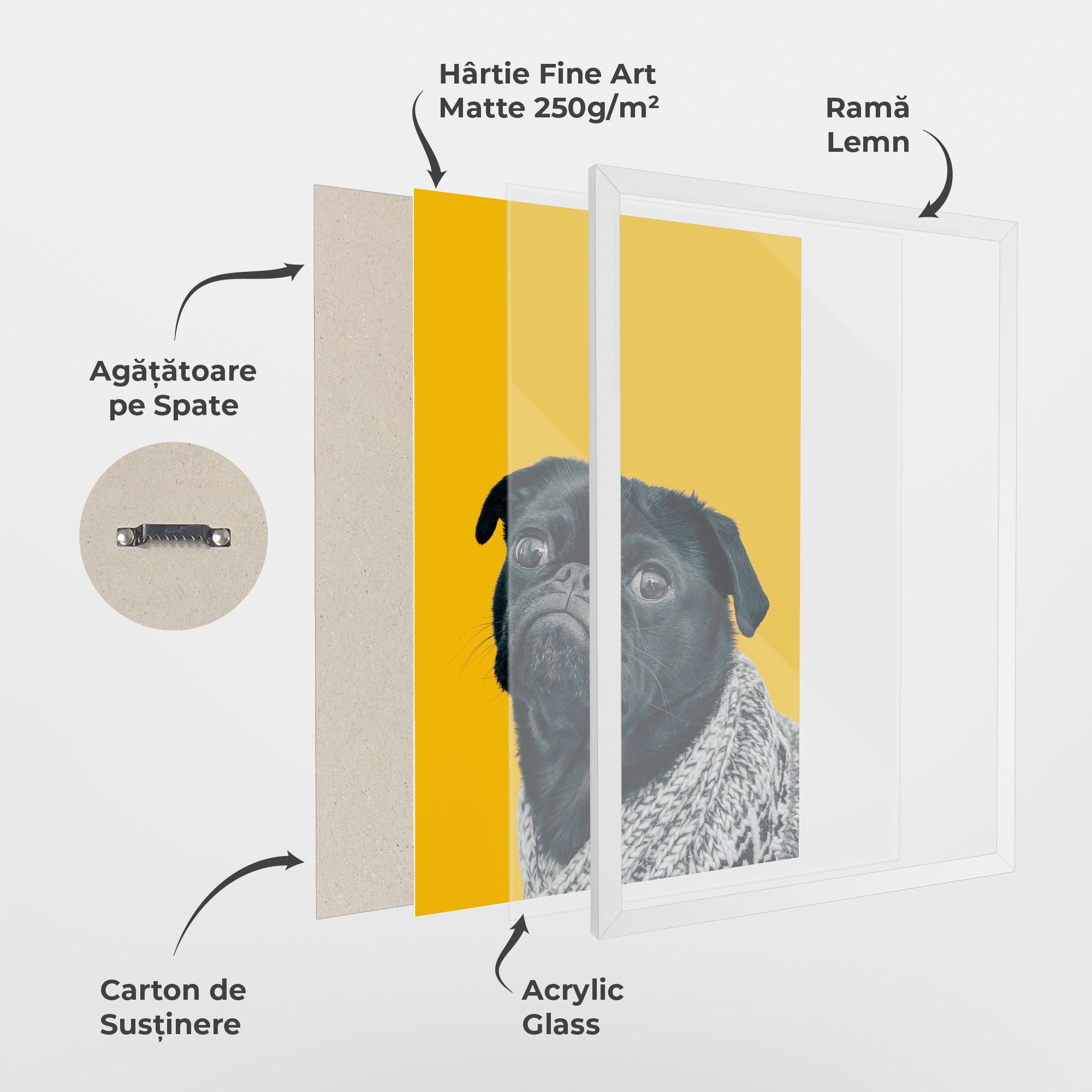 Poster Înrămat Black Pug mockup 1