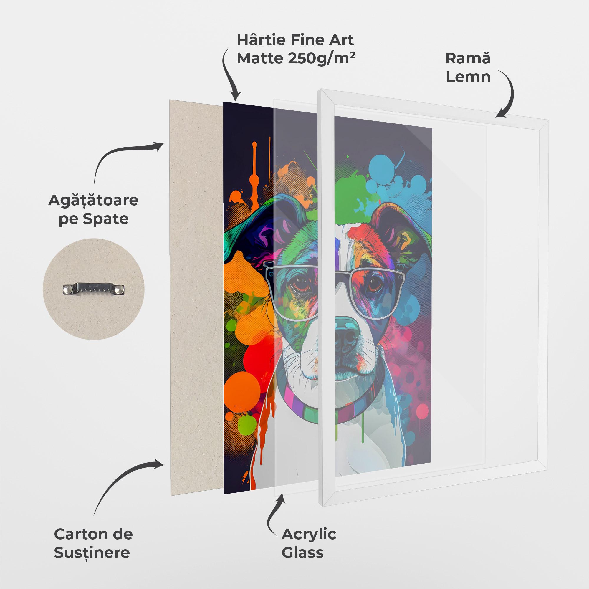 Poster Înrămat Colorful Dog mockup 1