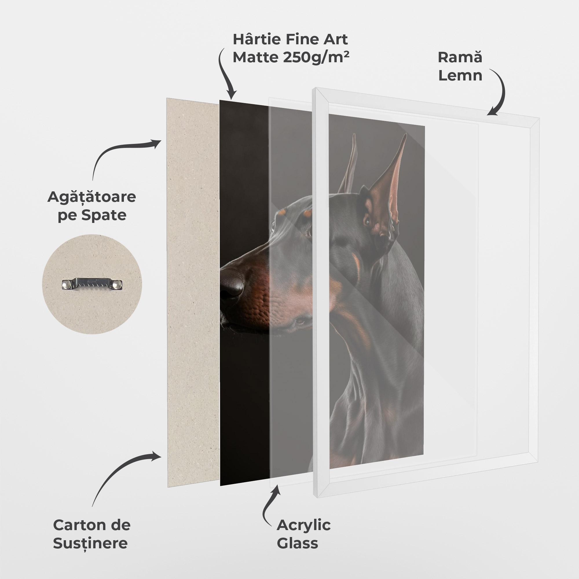 Poster Înrămat Doberman Dog Portrait mockup 1