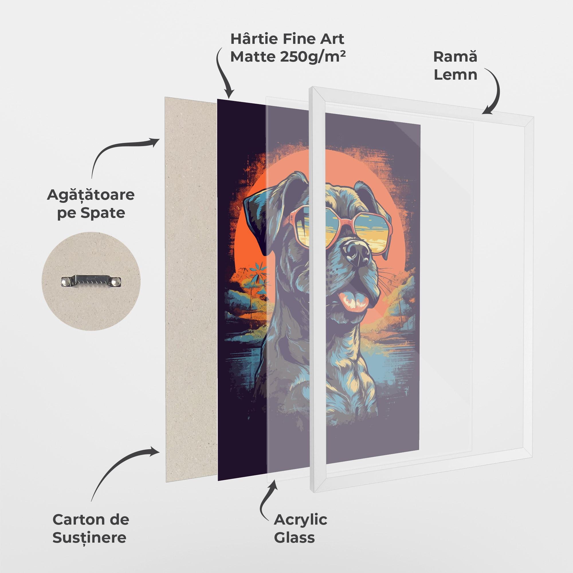 Poster Înrămat Sunset Dog mockup 1