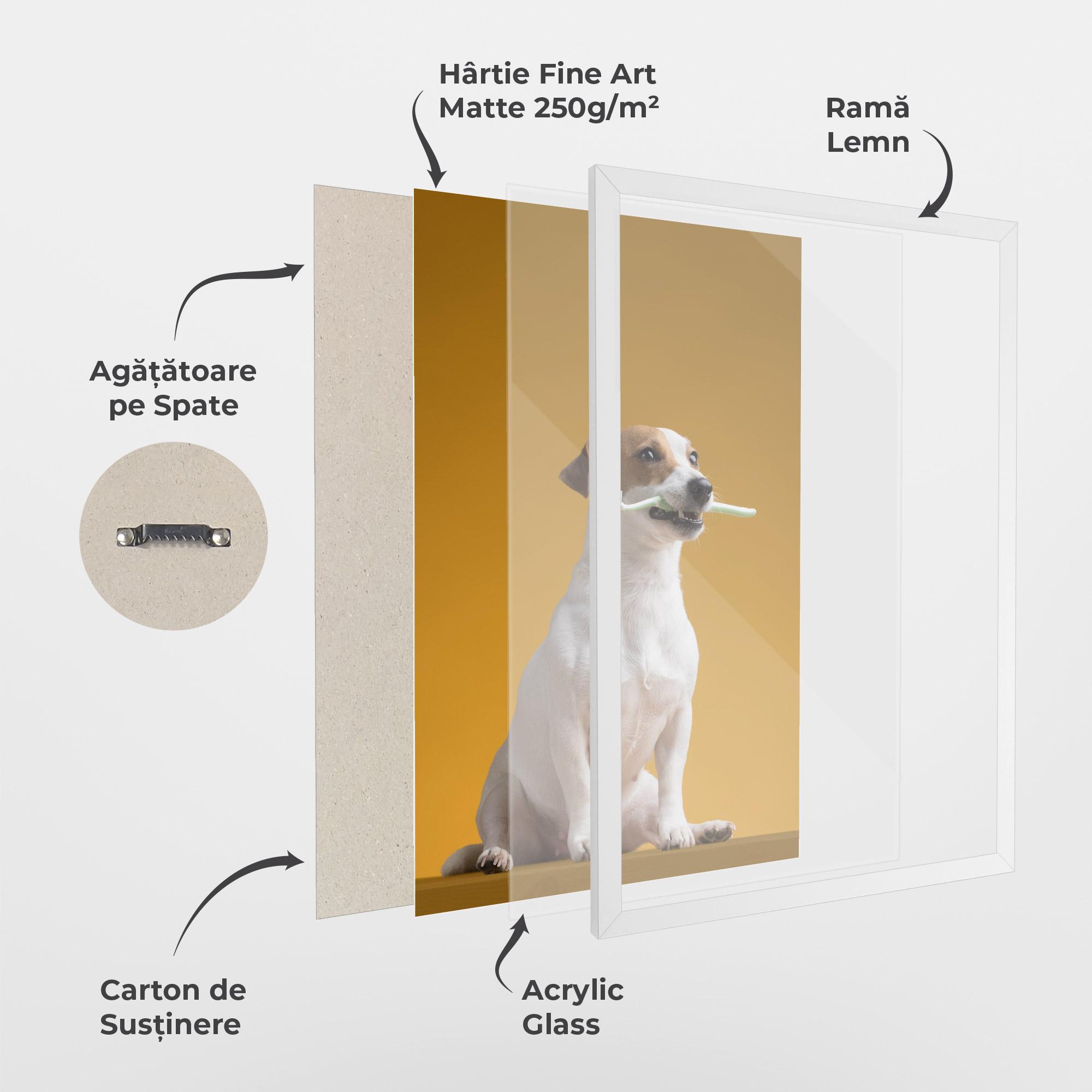 Poster Înrămat Toothbrush Dog mockup 1