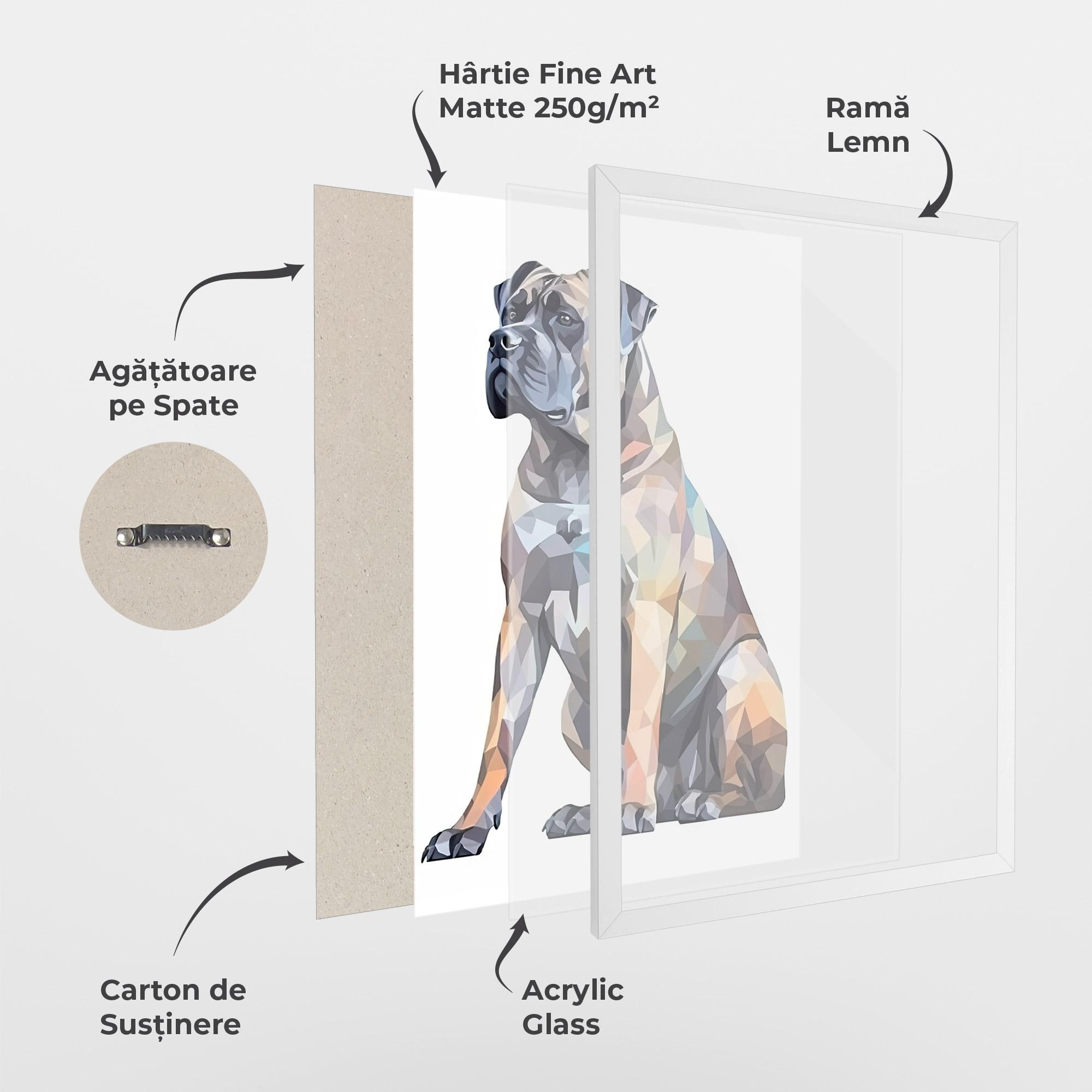 Poster Înrămat Watercolor Cane Corso mockup 1