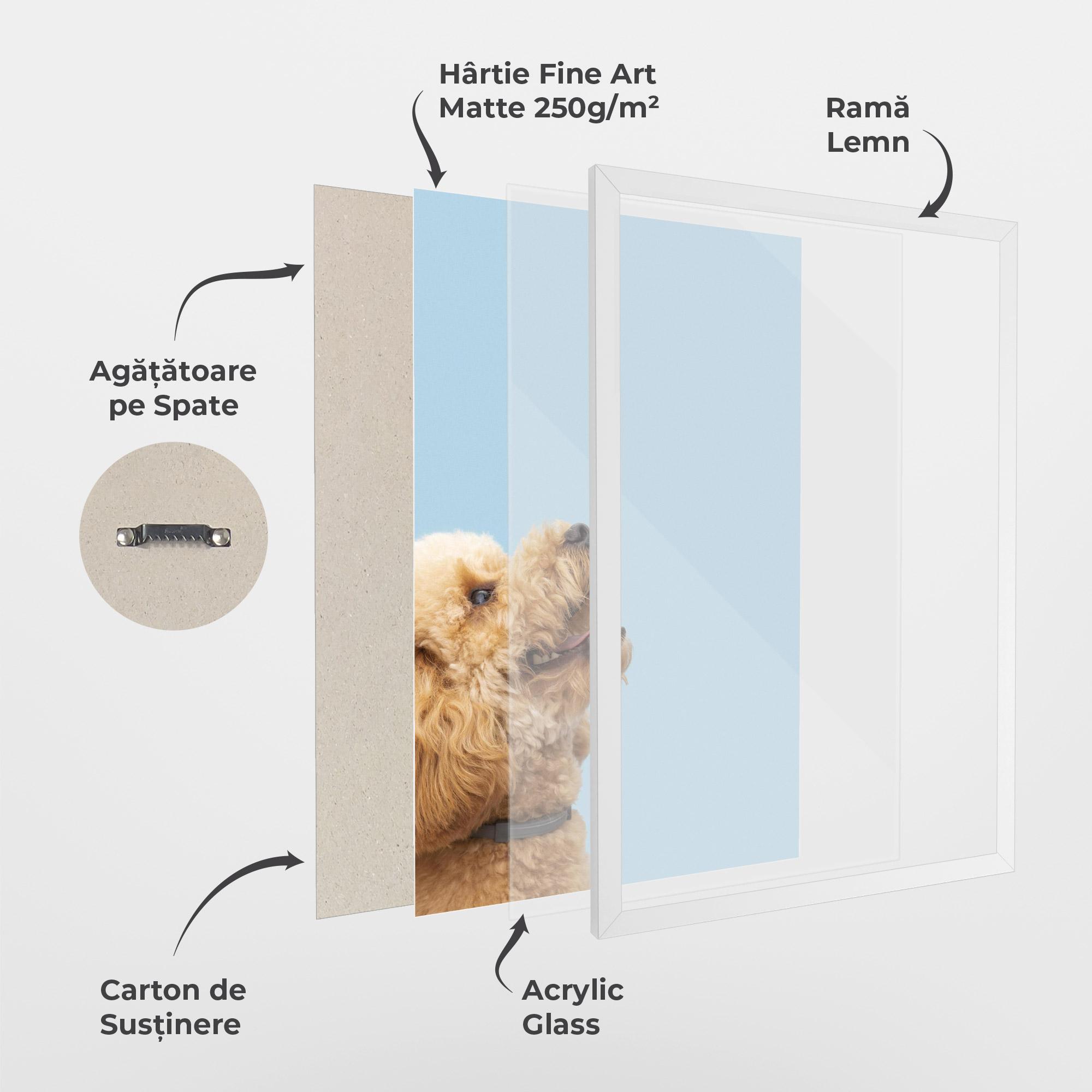 Poster Înrămat Yellow Cute Dog mockup 1